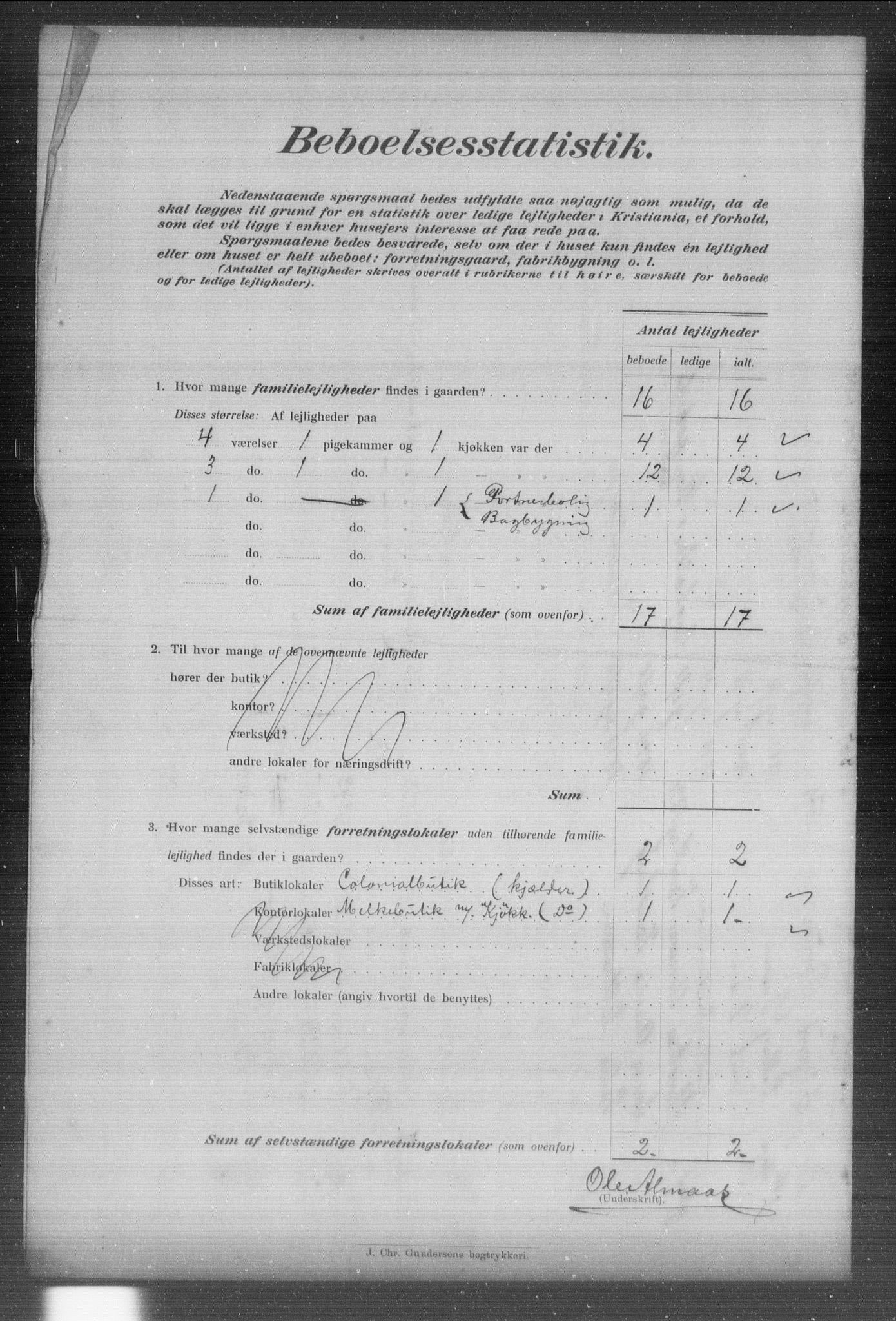 OBA, Municipal Census 1903 for Kristiania, 1903, p. 13587