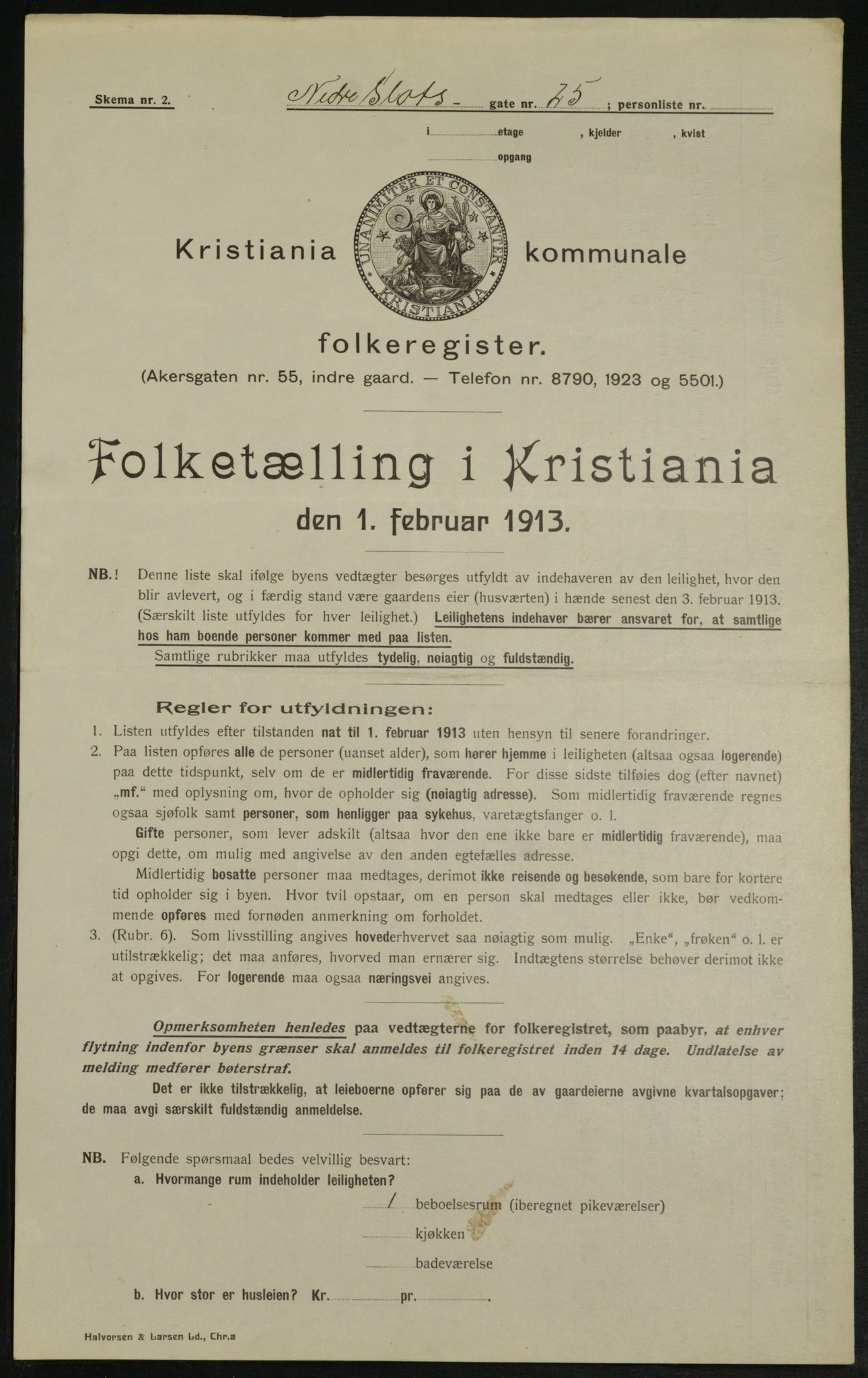 OBA, Municipal Census 1913 for Kristiania, 1913, p. 69494