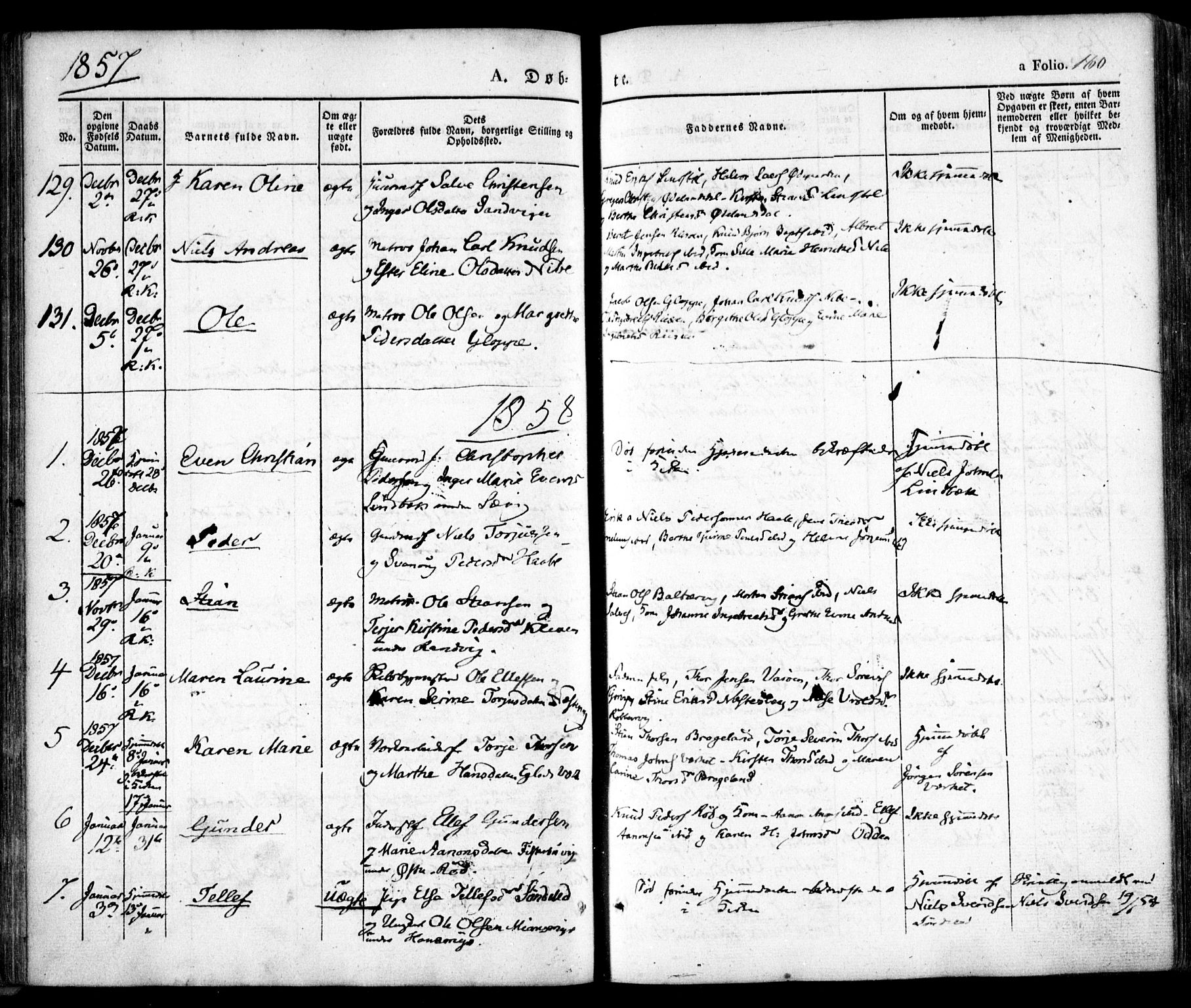 Søndeled sokneprestkontor, SAK/1111-0038/F/Fa/L0002: Parish register (official) no. A 2, 1839-1860, p. 160