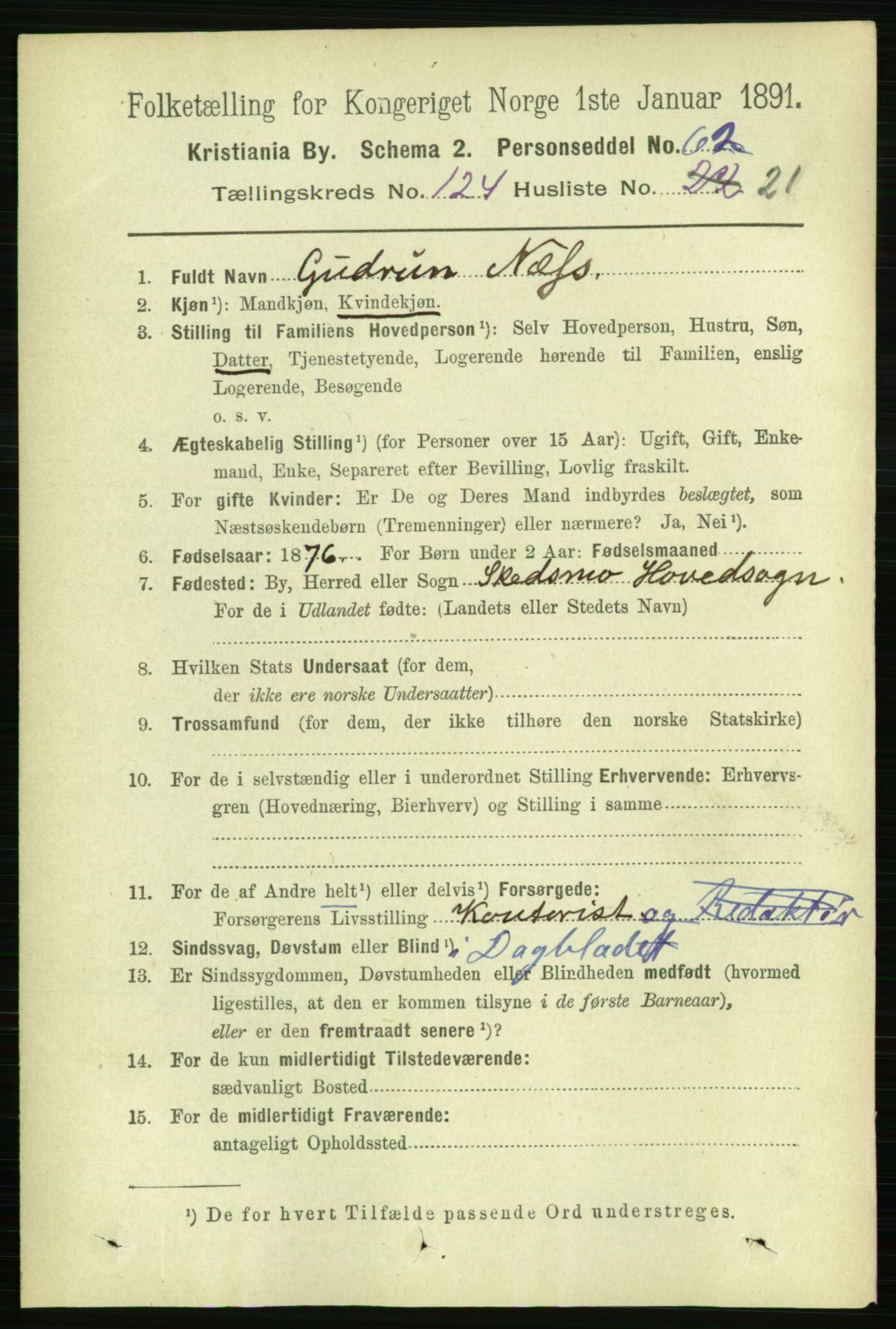 RA, 1891 census for 0301 Kristiania, 1891, p. 65951