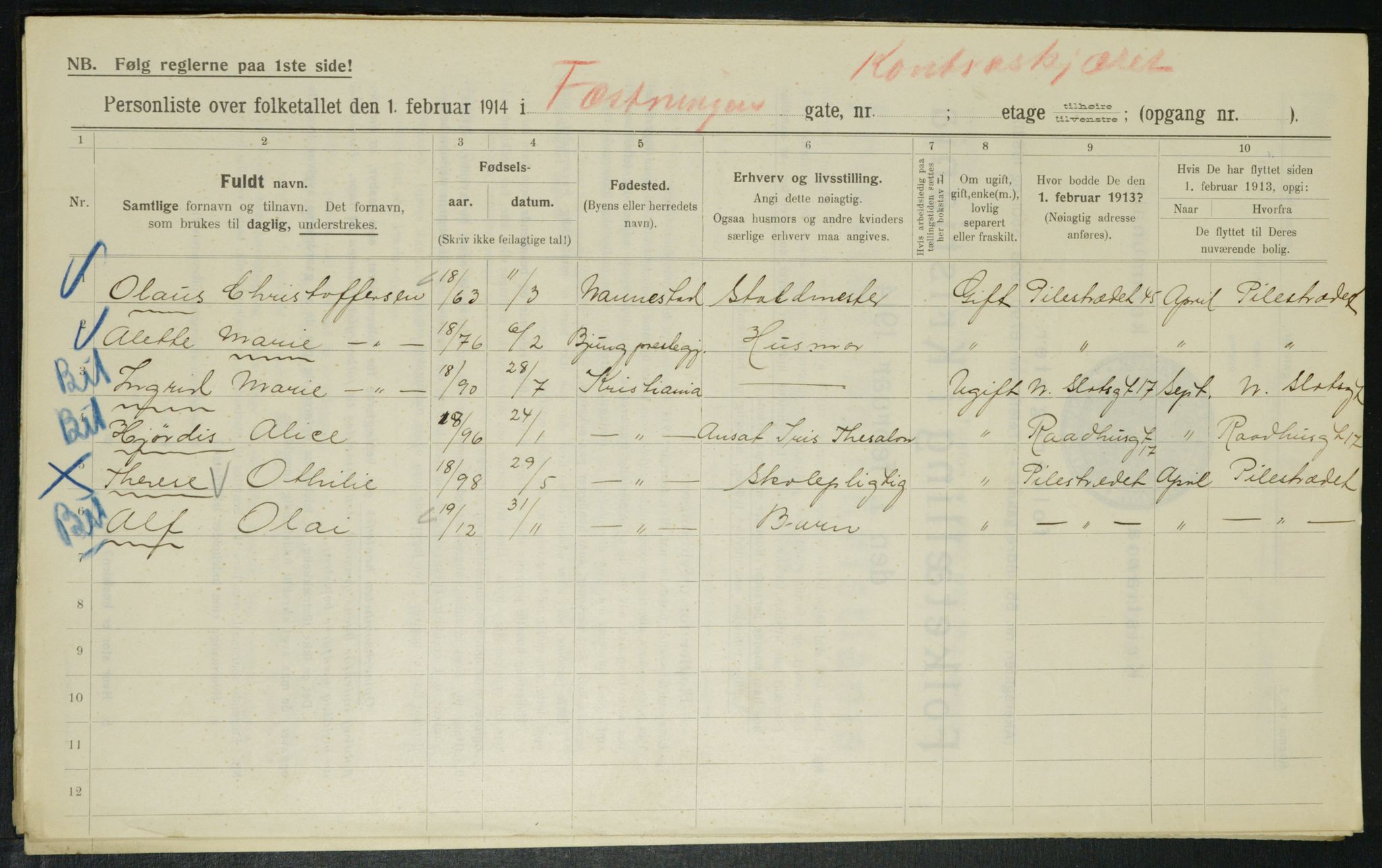 OBA, Municipal Census 1914 for Kristiania, 1914, p. 24360