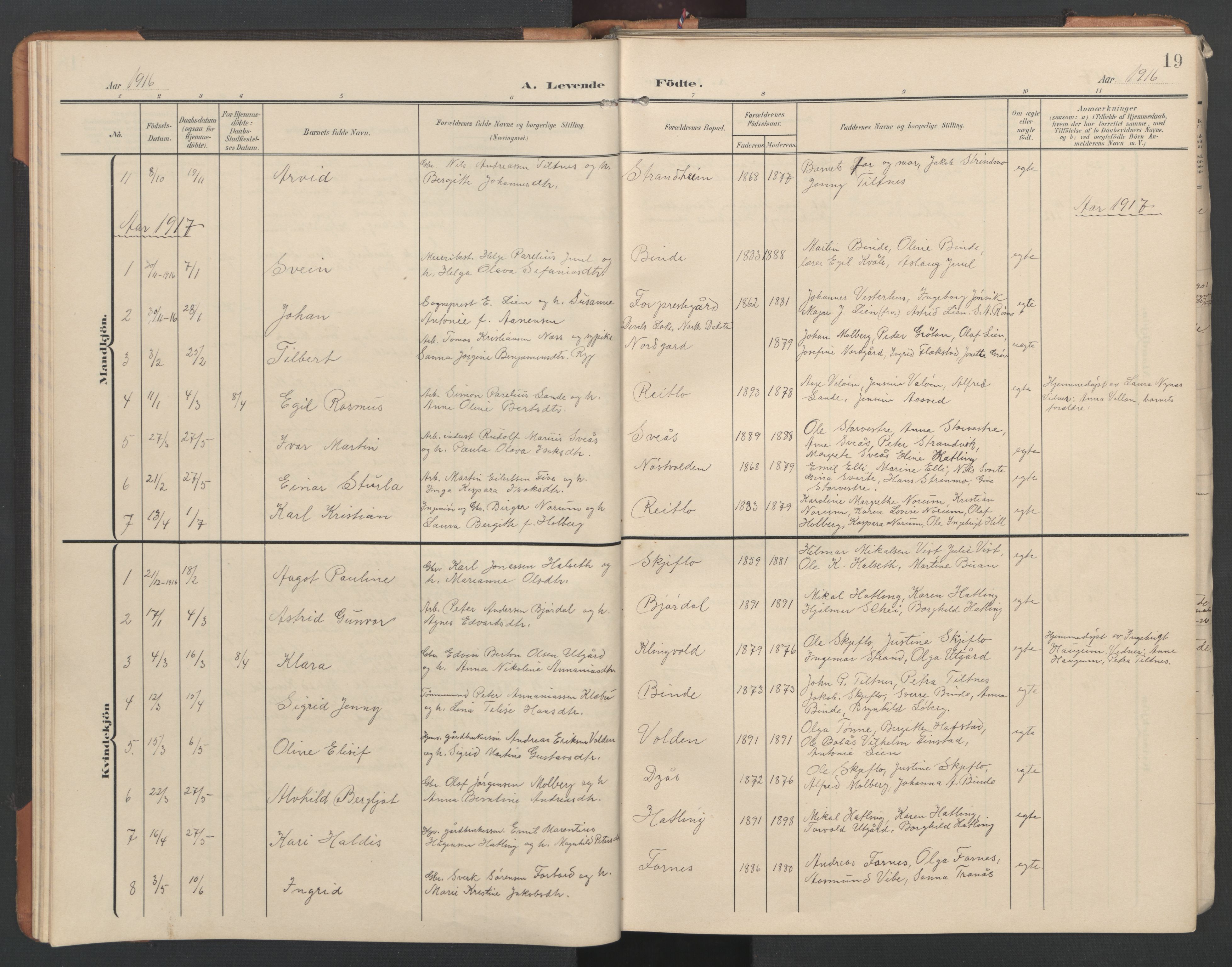 Ministerialprotokoller, klokkerbøker og fødselsregistre - Nord-Trøndelag, SAT/A-1458/746/L0455: Parish register (copy) no. 746C01, 1908-1933, p. 19