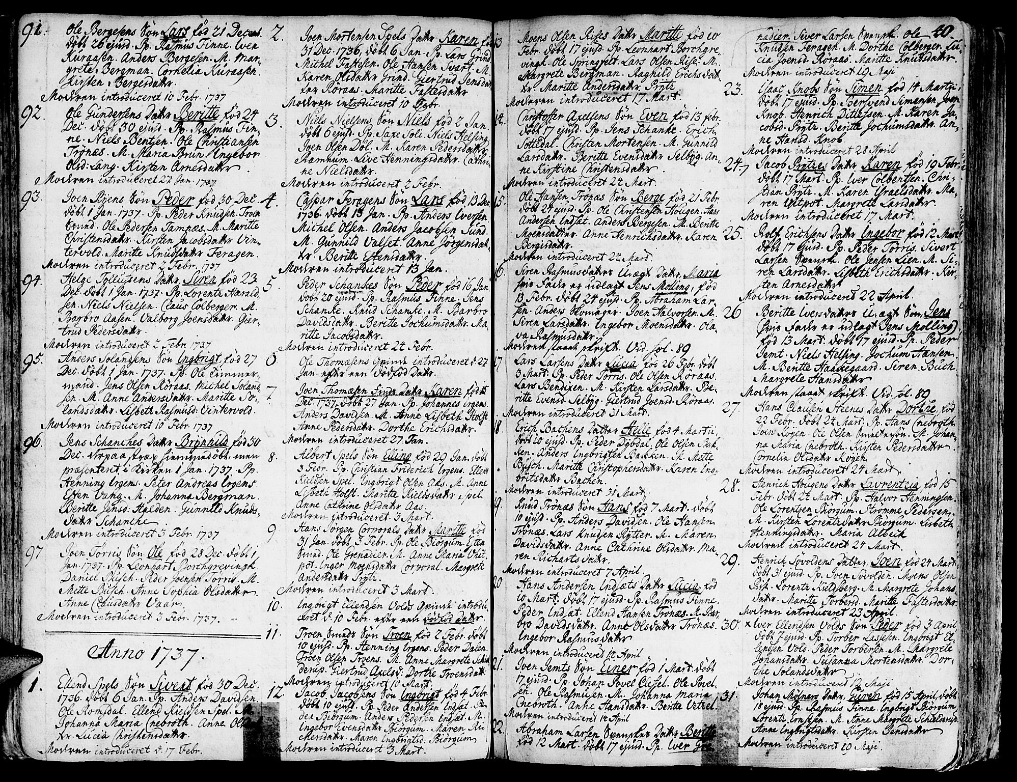 Ministerialprotokoller, klokkerbøker og fødselsregistre - Sør-Trøndelag, SAT/A-1456/681/L0925: Parish register (official) no. 681A03, 1727-1766, p. 40