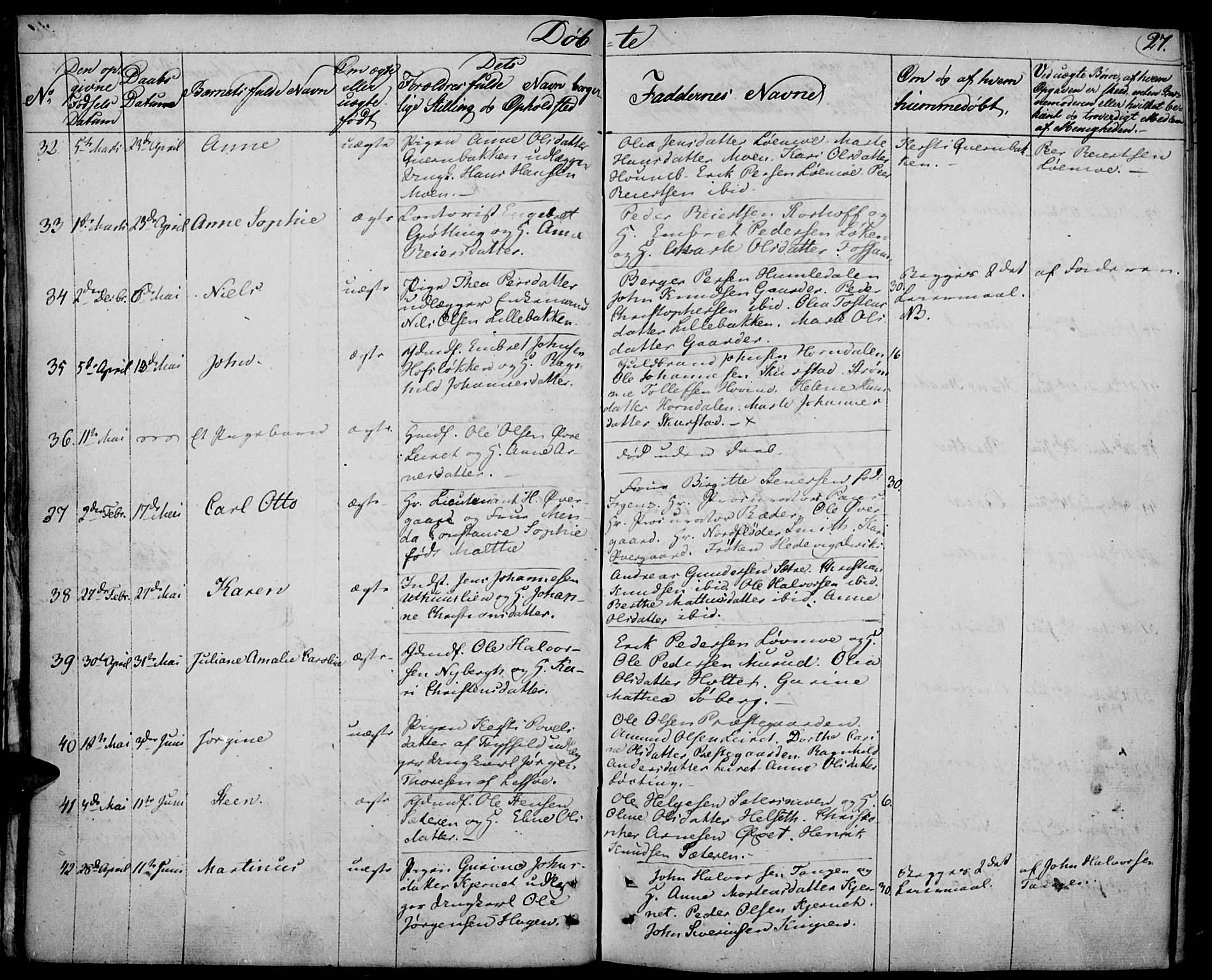 Elverum prestekontor, AV/SAH-PREST-044/H/Ha/Haa/L0008: Parish register (official) no. 8, 1830-1842, p. 27