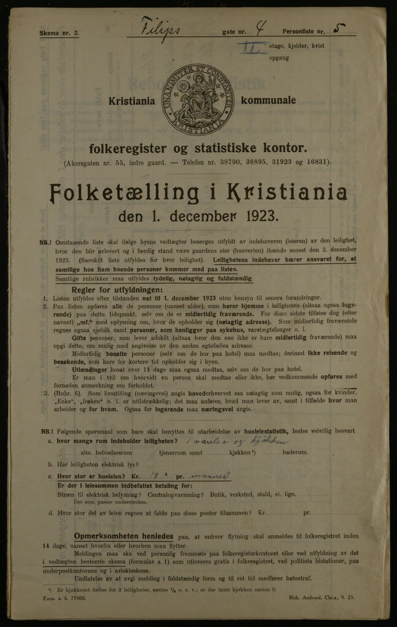 OBA, Municipal Census 1923 for Kristiania, 1923, p. 27339