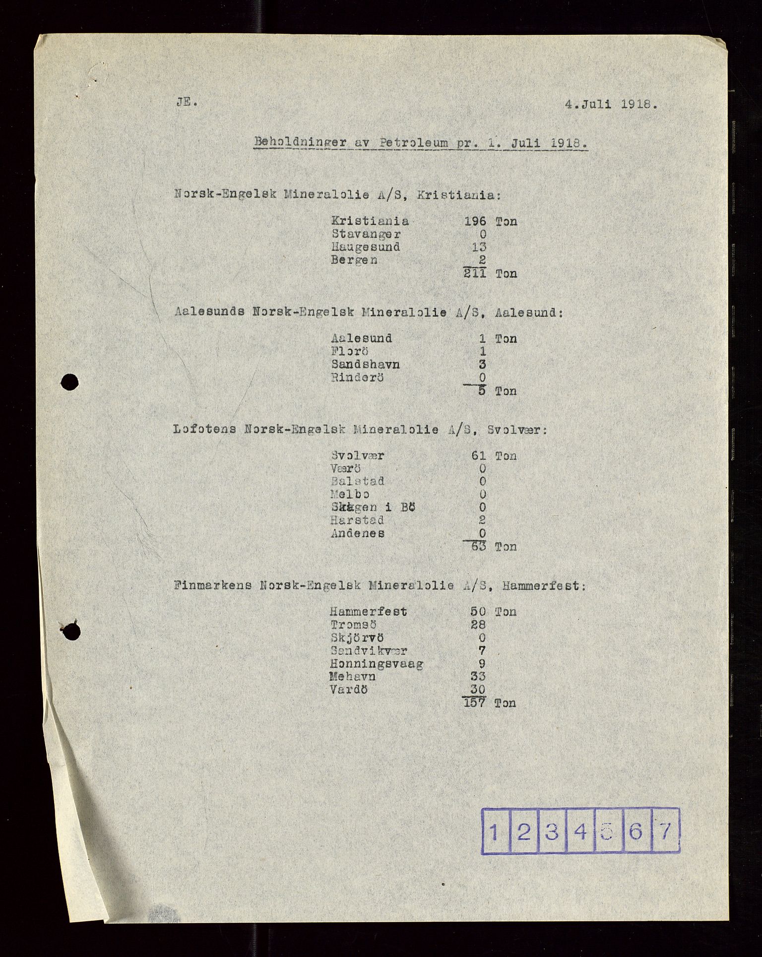 Pa 1521 - A/S Norske Shell, AV/SAST-A-101915/E/Ea/Eaa/L0006: Sjefskorrespondanse, 1918, p. 254