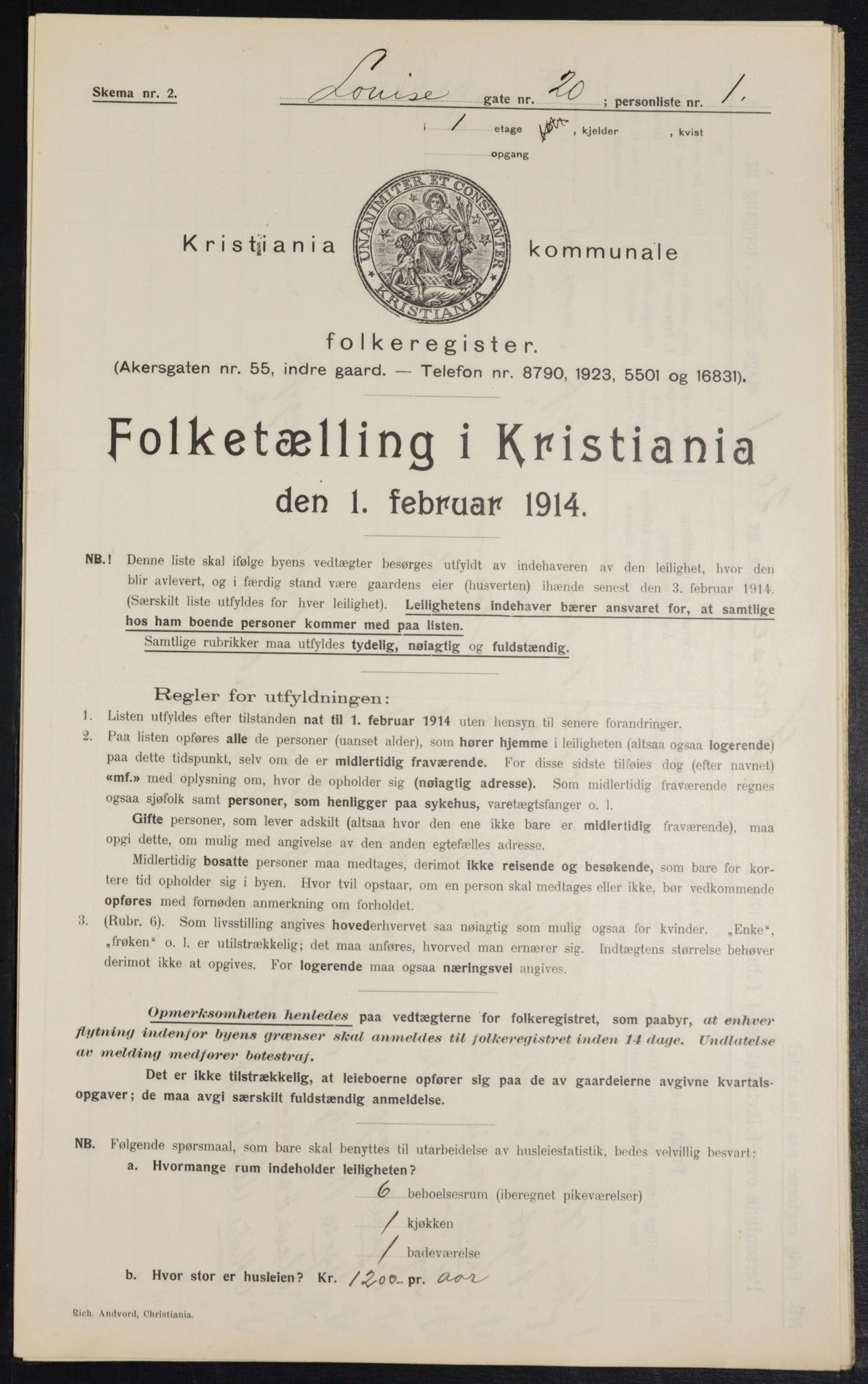 OBA, Municipal Census 1914 for Kristiania, 1914, p. 58333