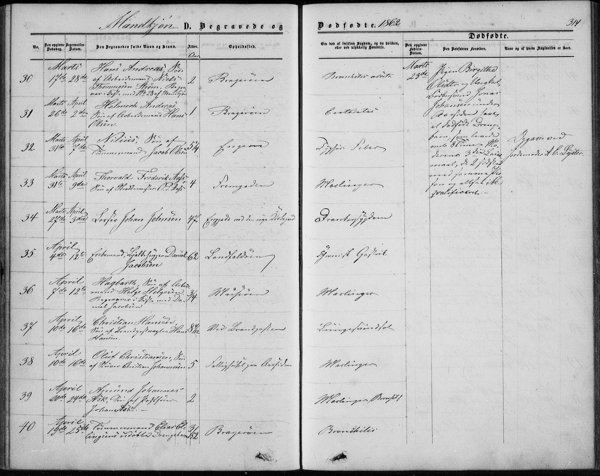 Bragernes kirkebøker, SAKO/A-6/F/Fb/L0003: Parish register (official) no. II 3, 1860-1868, p. 314