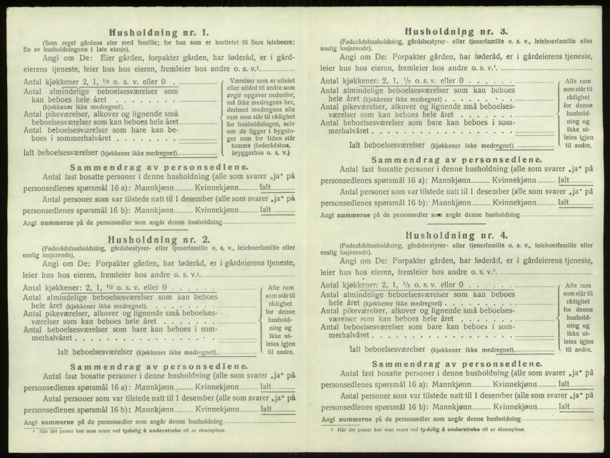 SAO, 1920 census for Varteig, 1920, p. 285