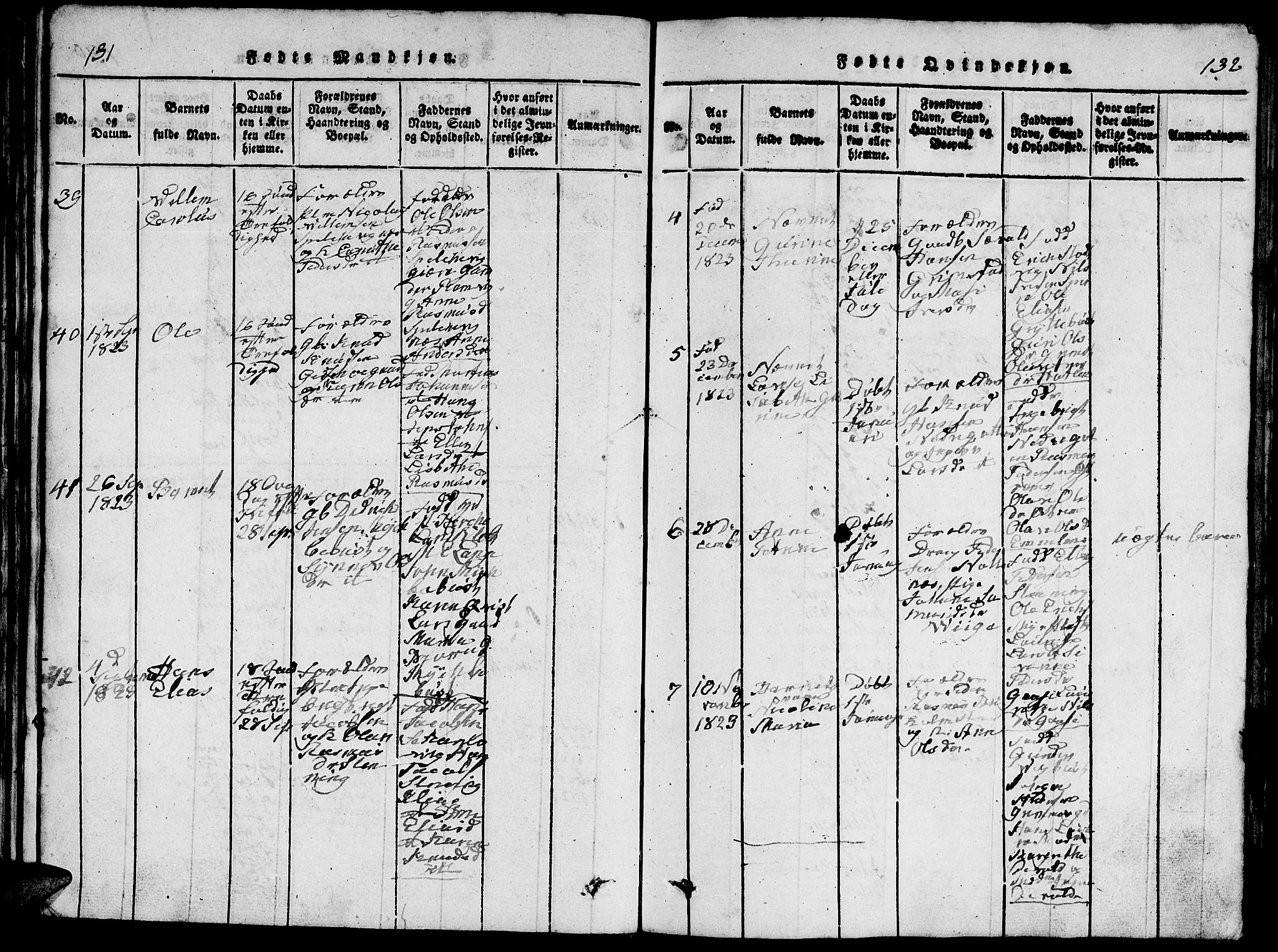 Ministerialprotokoller, klokkerbøker og fødselsregistre - Møre og Romsdal, AV/SAT-A-1454/528/L0423: Parish register (copy) no. 528C04, 1816-1827, p. 131-132