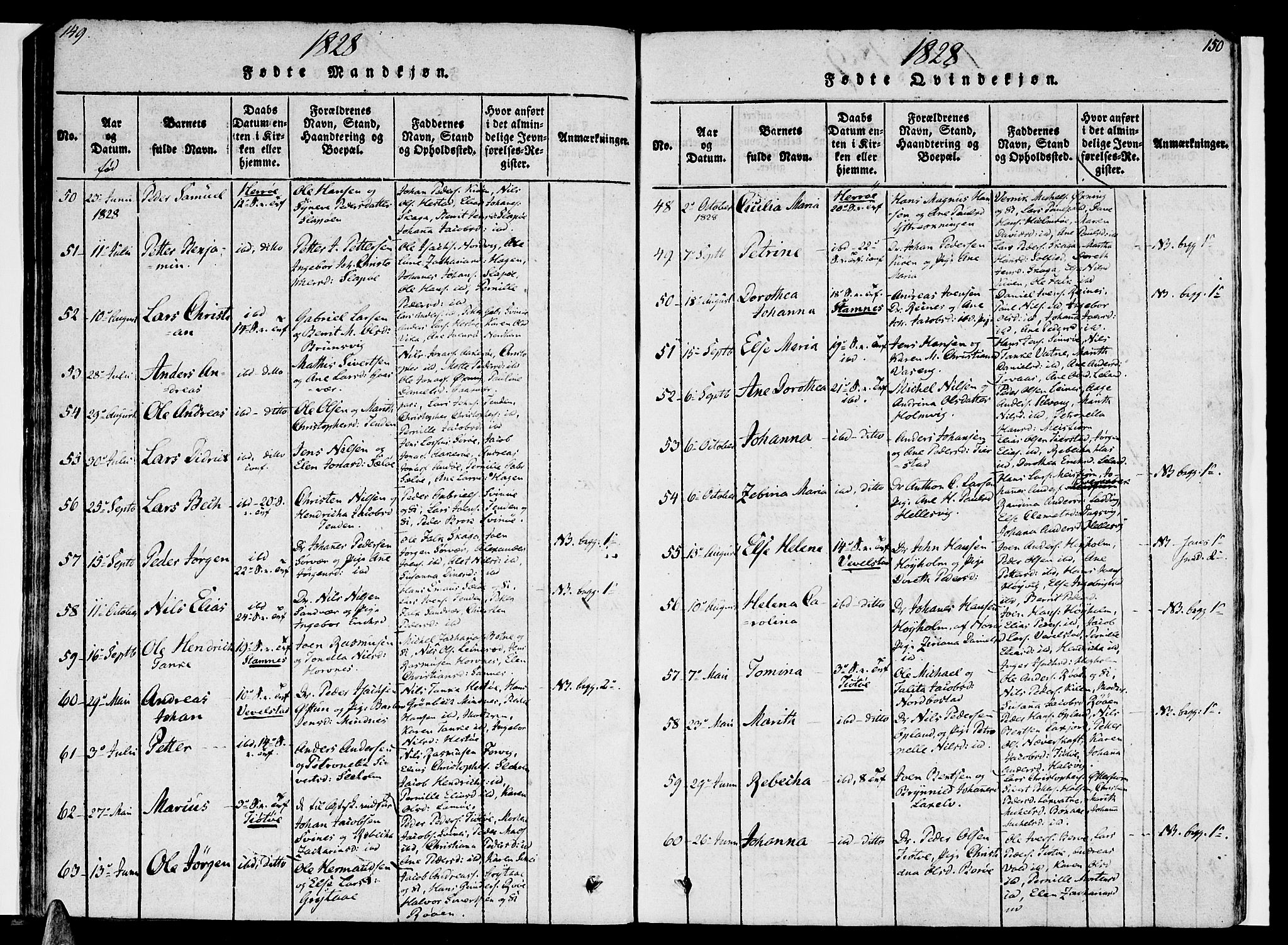 Ministerialprotokoller, klokkerbøker og fødselsregistre - Nordland, SAT/A-1459/830/L0445: Parish register (official) no. 830A09, 1820-1830, p. 149-150