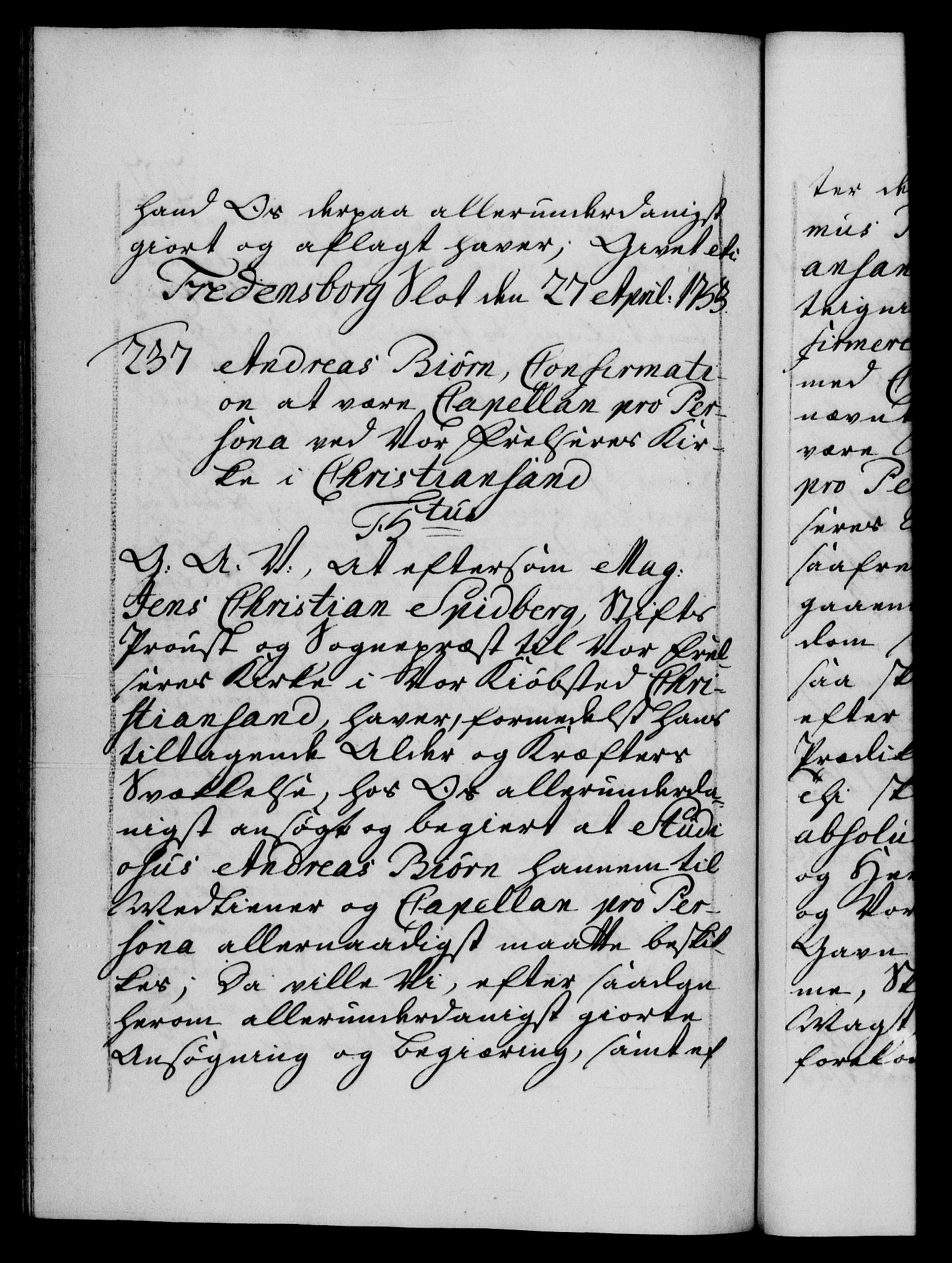 Danske Kanselli 1572-1799, AV/RA-EA-3023/F/Fc/Fca/Fcaa/L0038: Norske registre, 1753-1754, p. 202b