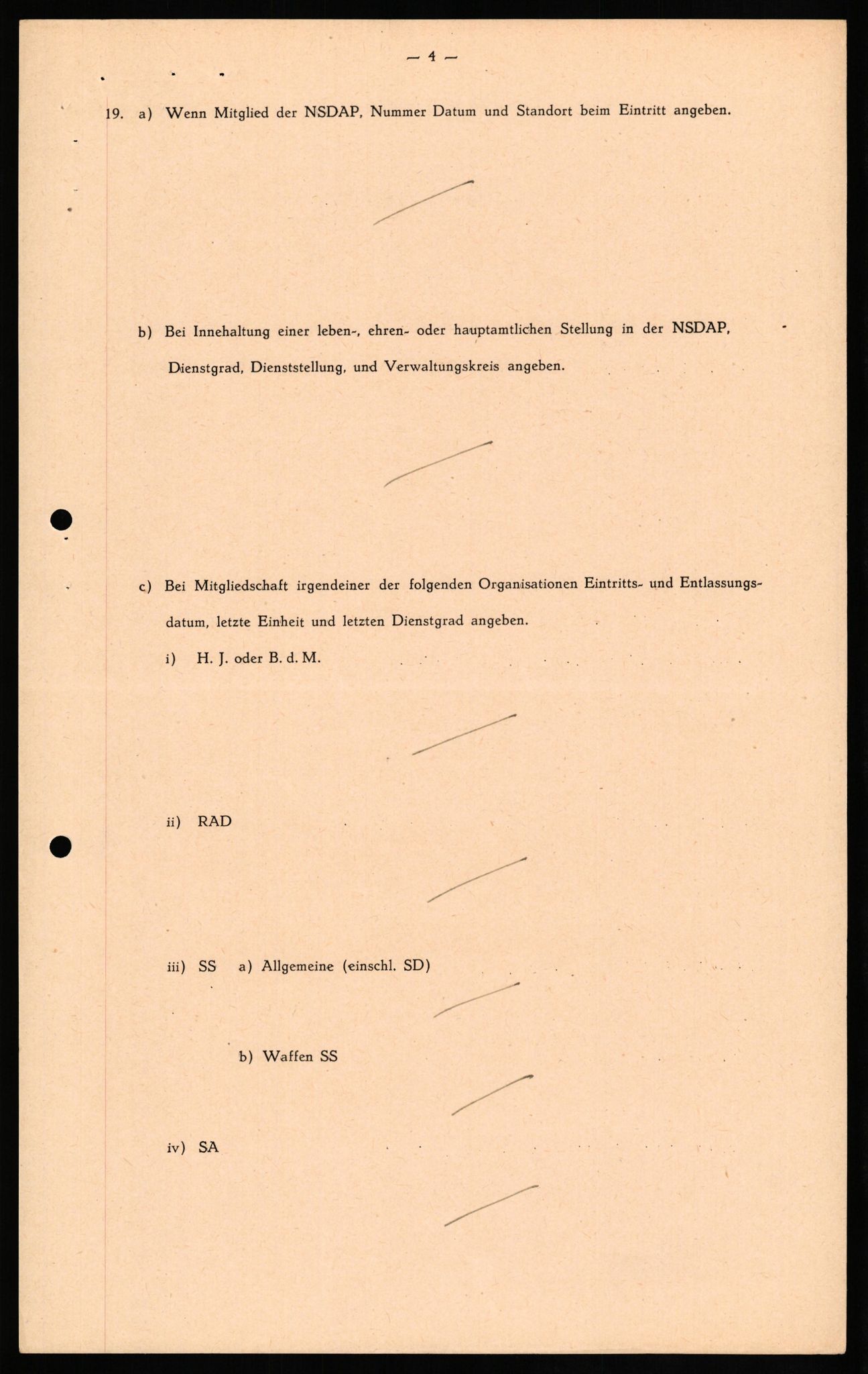 Forsvaret, Forsvarets overkommando II, RA/RAFA-3915/D/Db/L0022: CI Questionaires. Tyske okkupasjonsstyrker i Norge. Tyskere., 1945-1946, p. 95