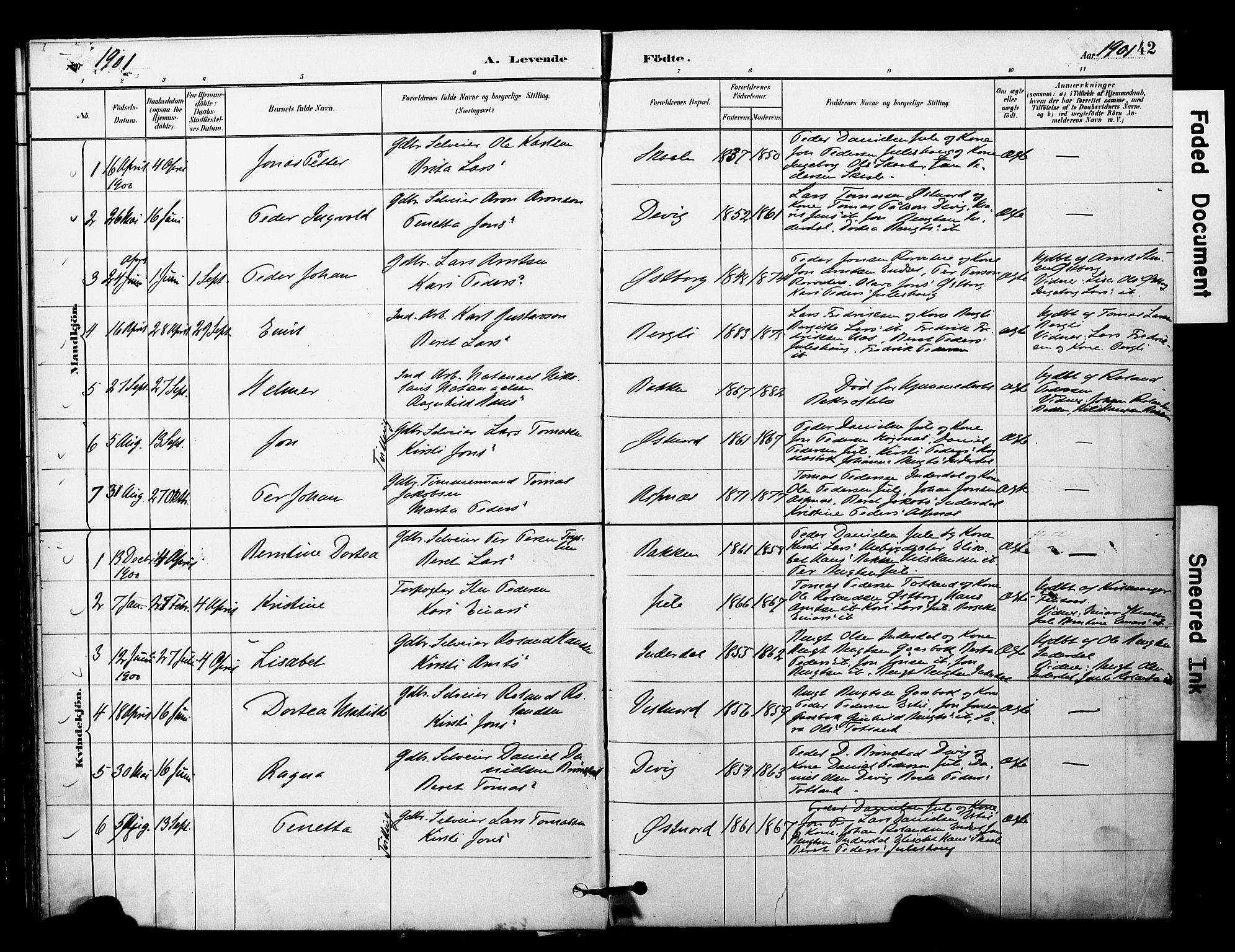 Ministerialprotokoller, klokkerbøker og fødselsregistre - Nord-Trøndelag, SAT/A-1458/757/L0505: Parish register (official) no. 757A01, 1882-1904, p. 42