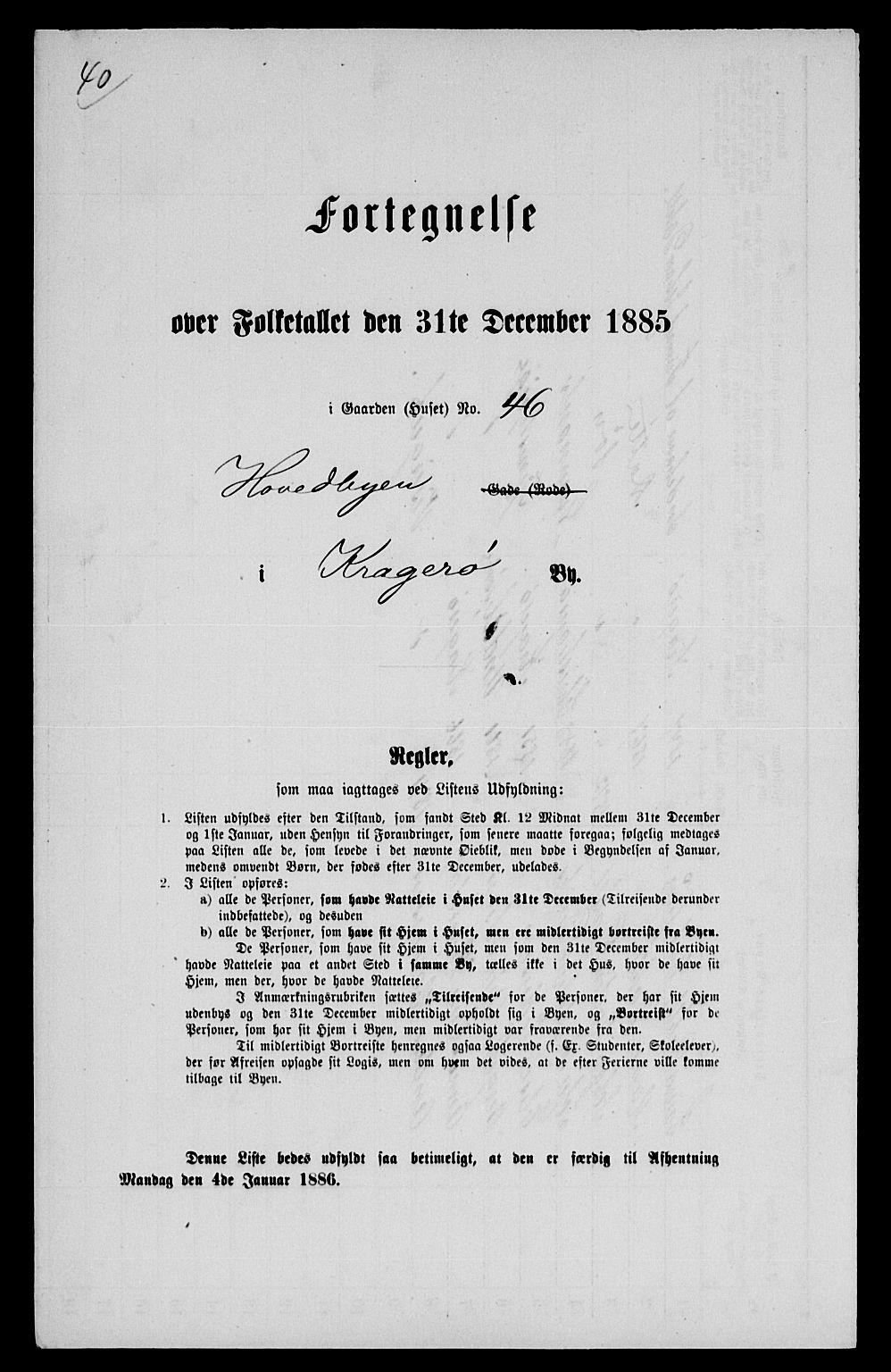 SAKO, 1885 census for 0801 Kragerø, 1885, p. 1116