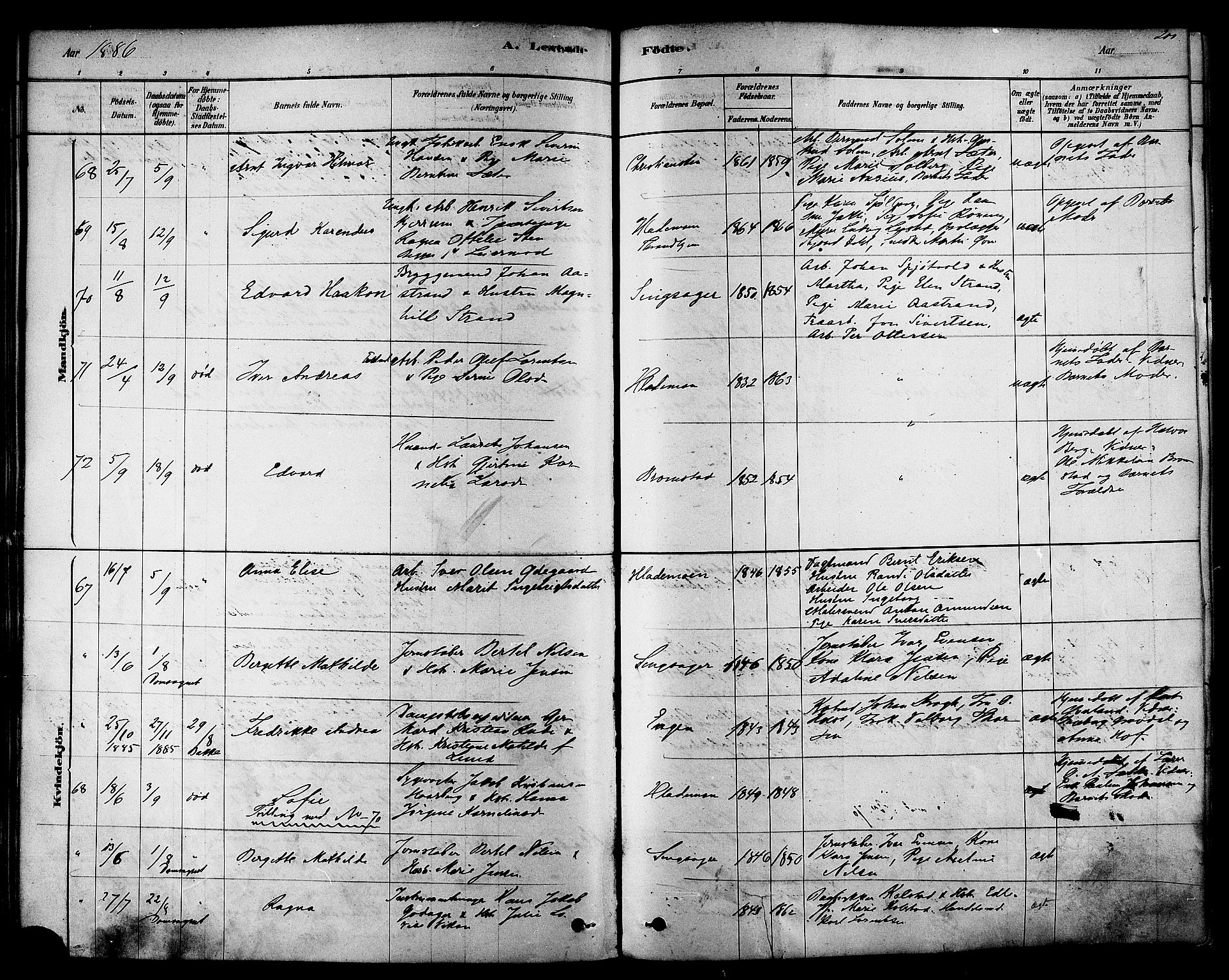 Ministerialprotokoller, klokkerbøker og fødselsregistre - Sør-Trøndelag, AV/SAT-A-1456/606/L0294: Parish register (official) no. 606A09, 1878-1886, p. 200