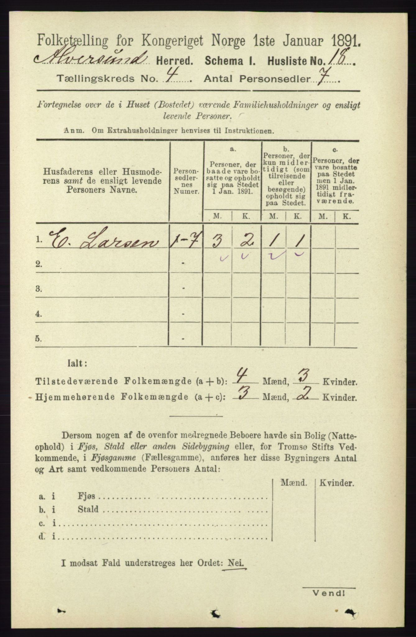 RA, 1891 census for 1257 Alversund, 1891, p. 1628