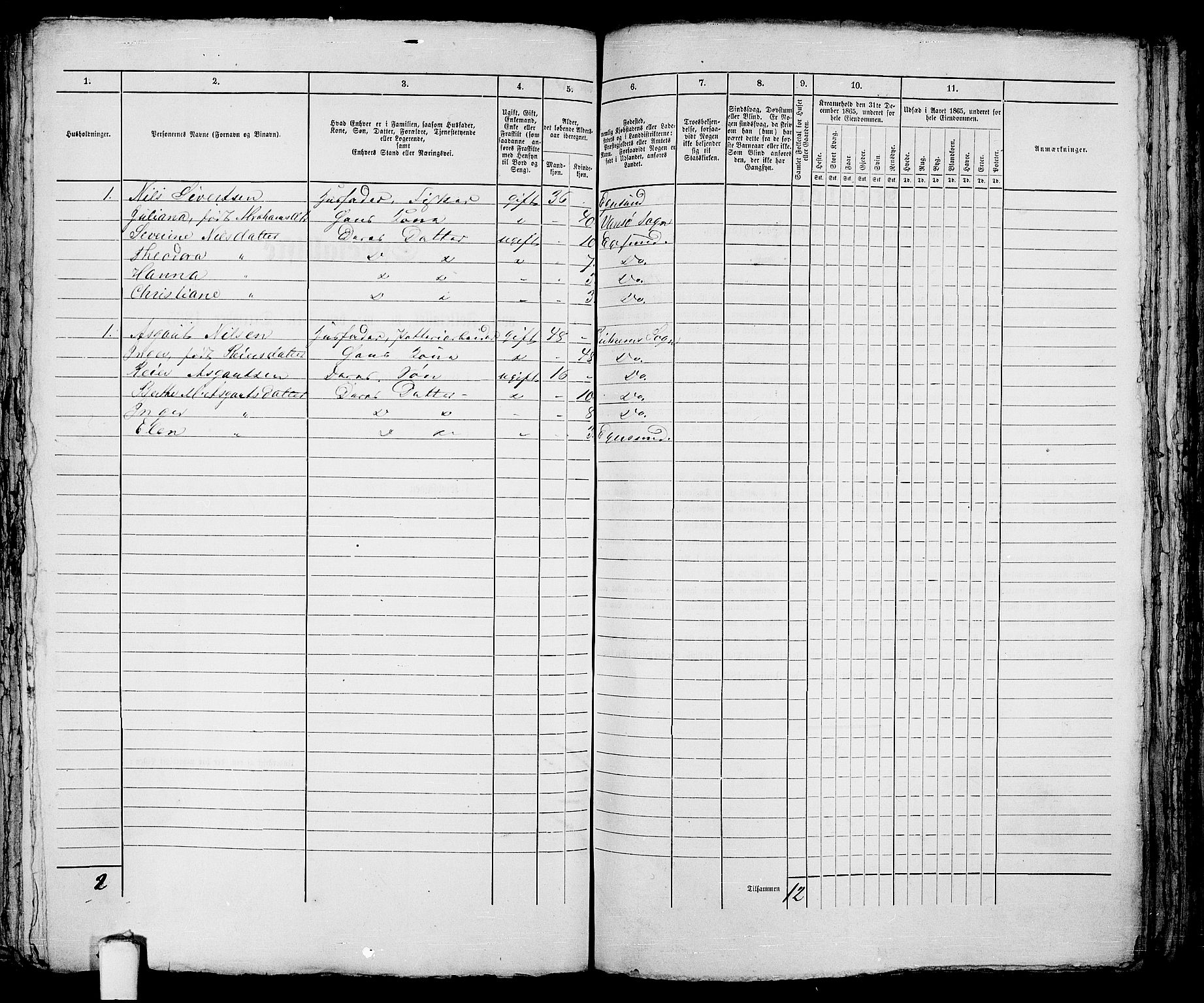 RA, 1865 census for Eigersund parish, Egersund town, 1865, p. 361