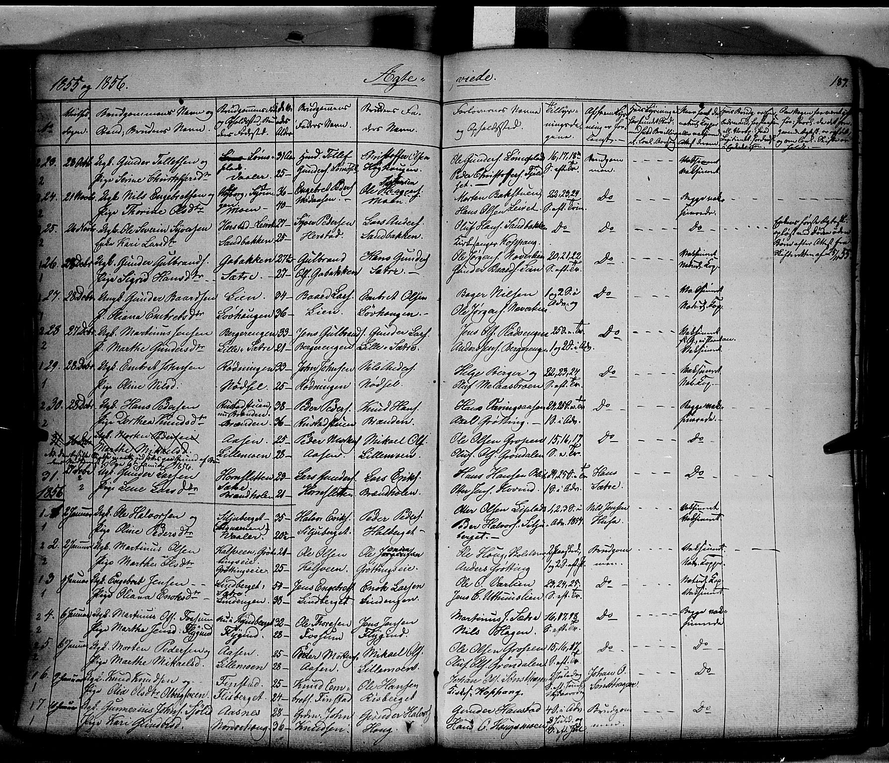 Elverum prestekontor, AV/SAH-PREST-044/H/Ha/Haa/L0009: Parish register (official) no. 9, 1843-1856, p. 187