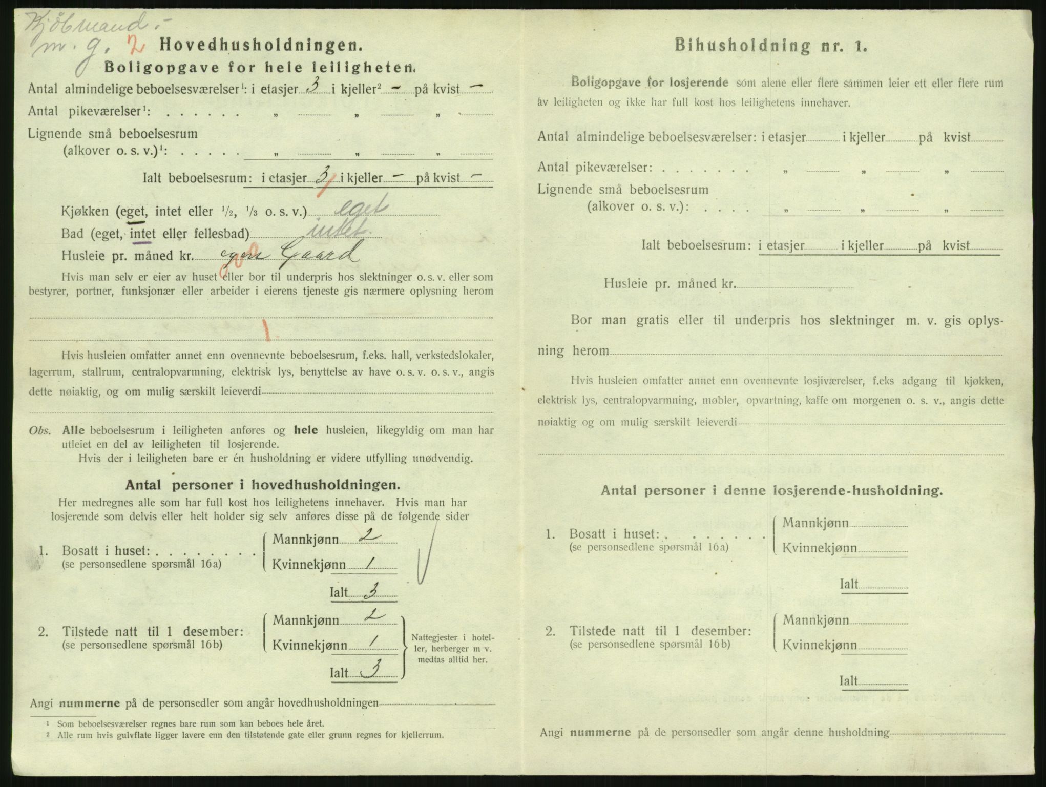 SAH, 1920 census for Lillehammer, 1920, p. 2799