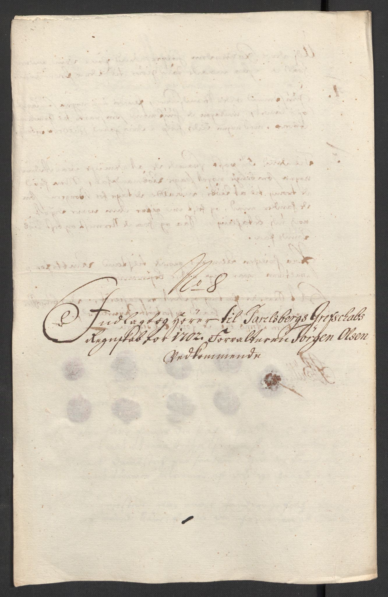 Rentekammeret inntil 1814, Reviderte regnskaper, Fogderegnskap, RA/EA-4092/R32/L1870: Fogderegnskap Jarlsberg grevskap, 1702, p. 150