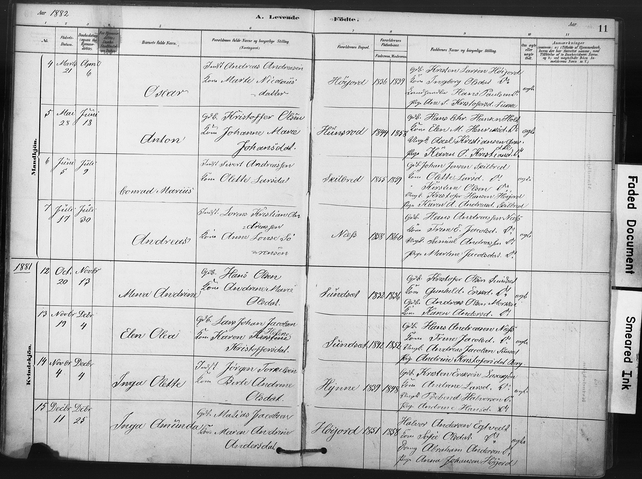 Andebu kirkebøker, AV/SAKO-A-336/F/Fa/L0009: Parish register (official) no. 9, 1878-1909, p. 11