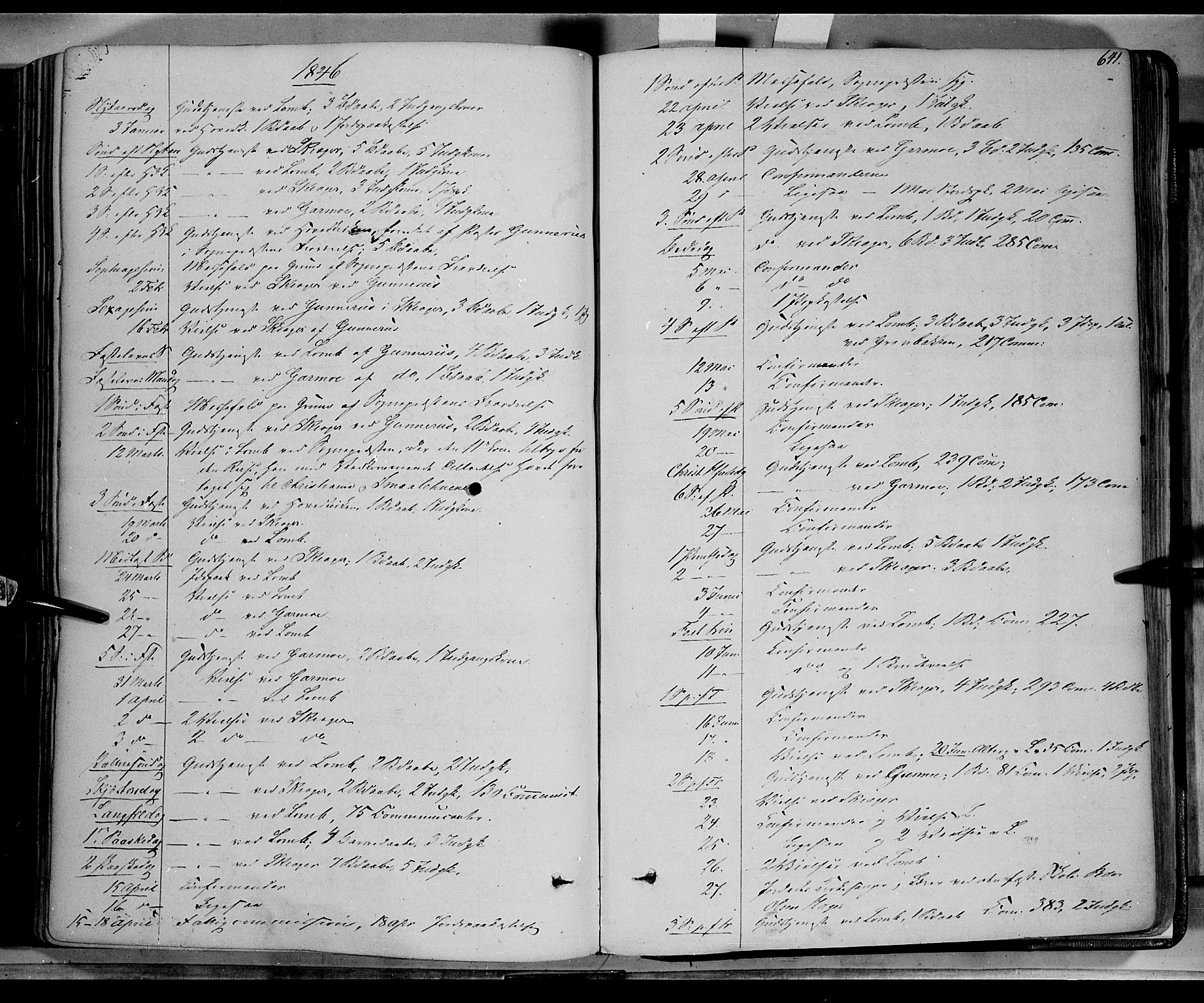 Lom prestekontor, SAH/PREST-070/K/L0006: Parish register (official) no. 6B, 1837-1863, p. 641