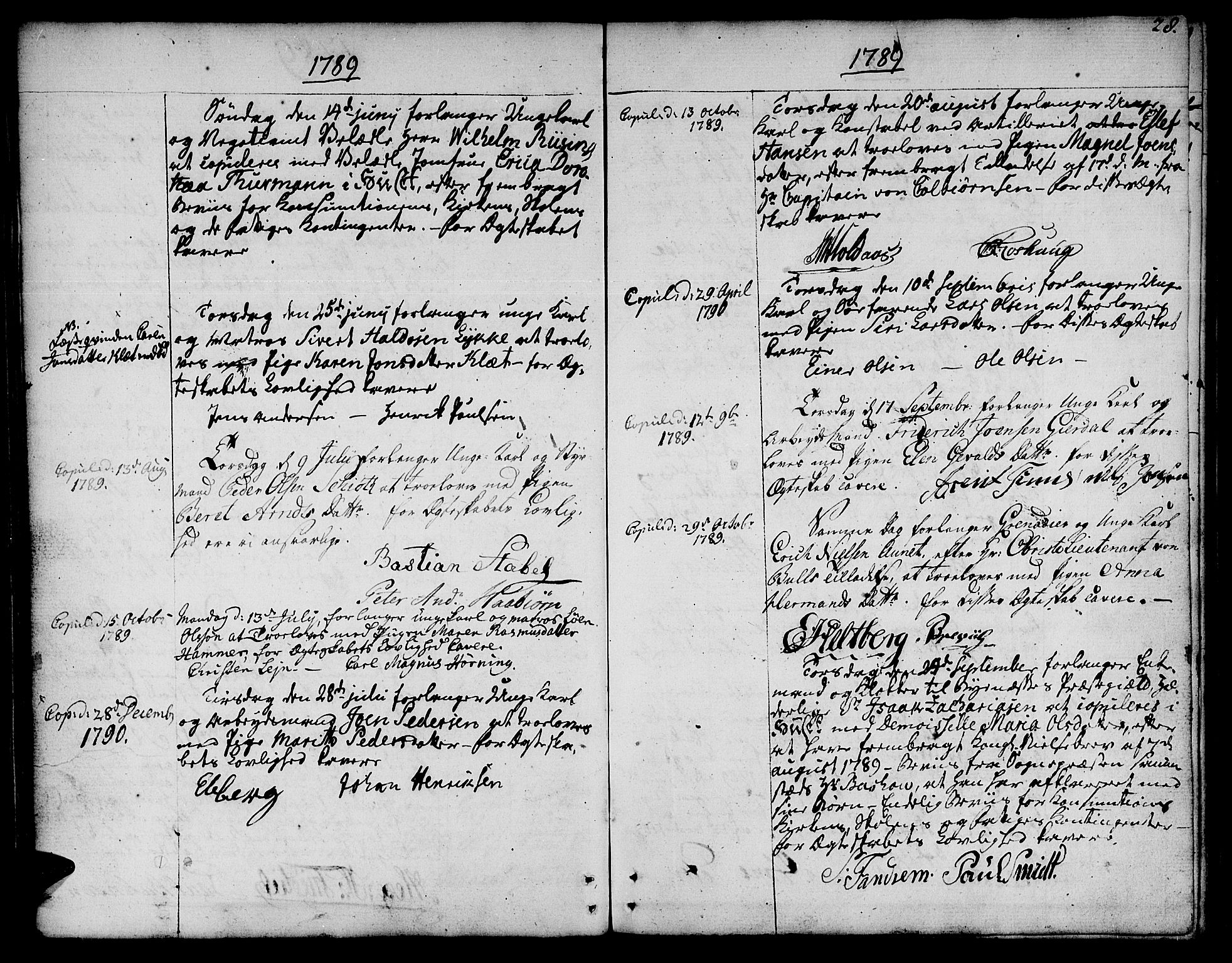 Ministerialprotokoller, klokkerbøker og fødselsregistre - Sør-Trøndelag, SAT/A-1456/601/L0041: Parish register (official) no. 601A09, 1784-1801, p. 28