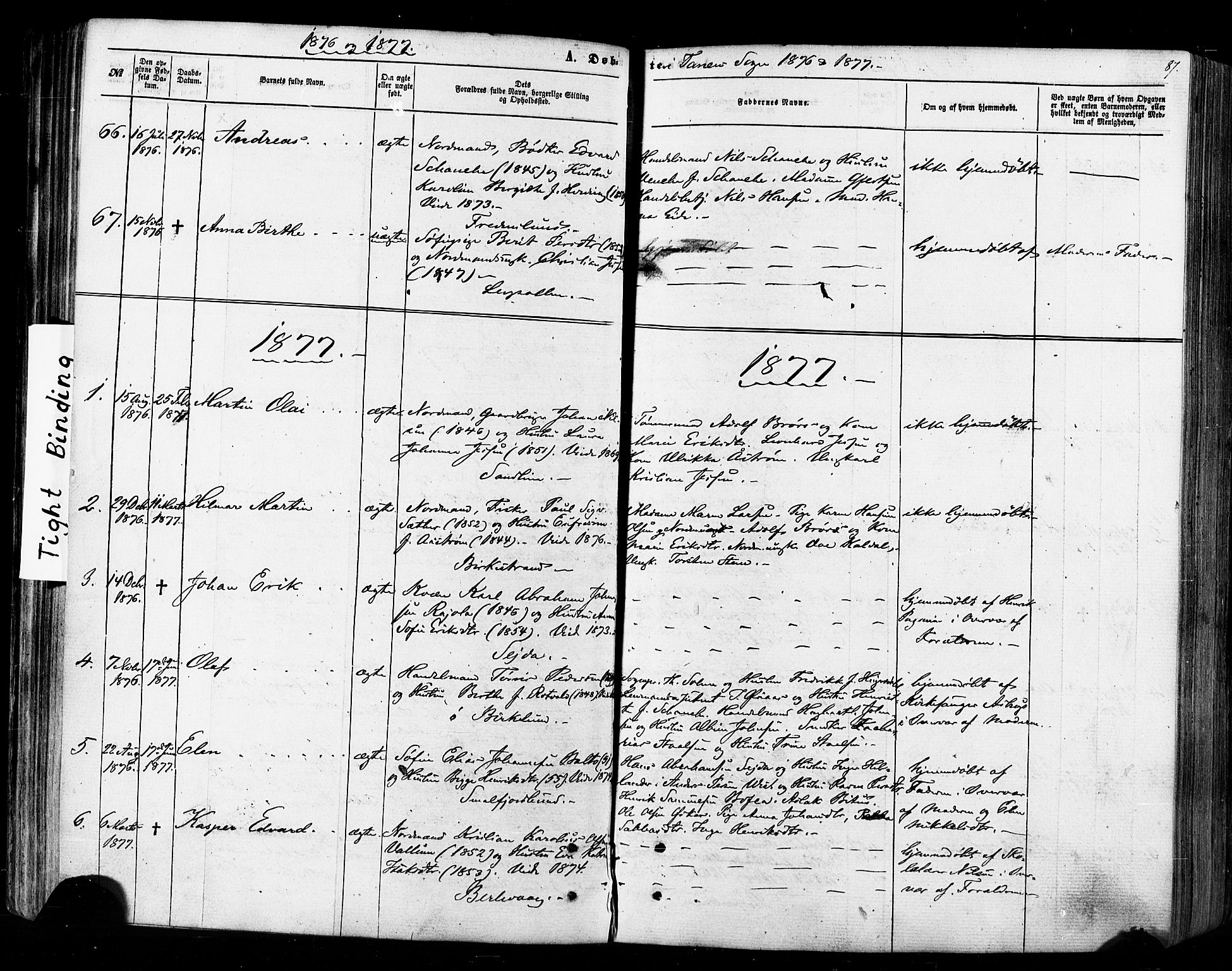 Tana sokneprestkontor, SATØ/S-1334/H/Ha/L0002kirke: Parish register (official) no. 2 /1, 1861-1877, p. 87