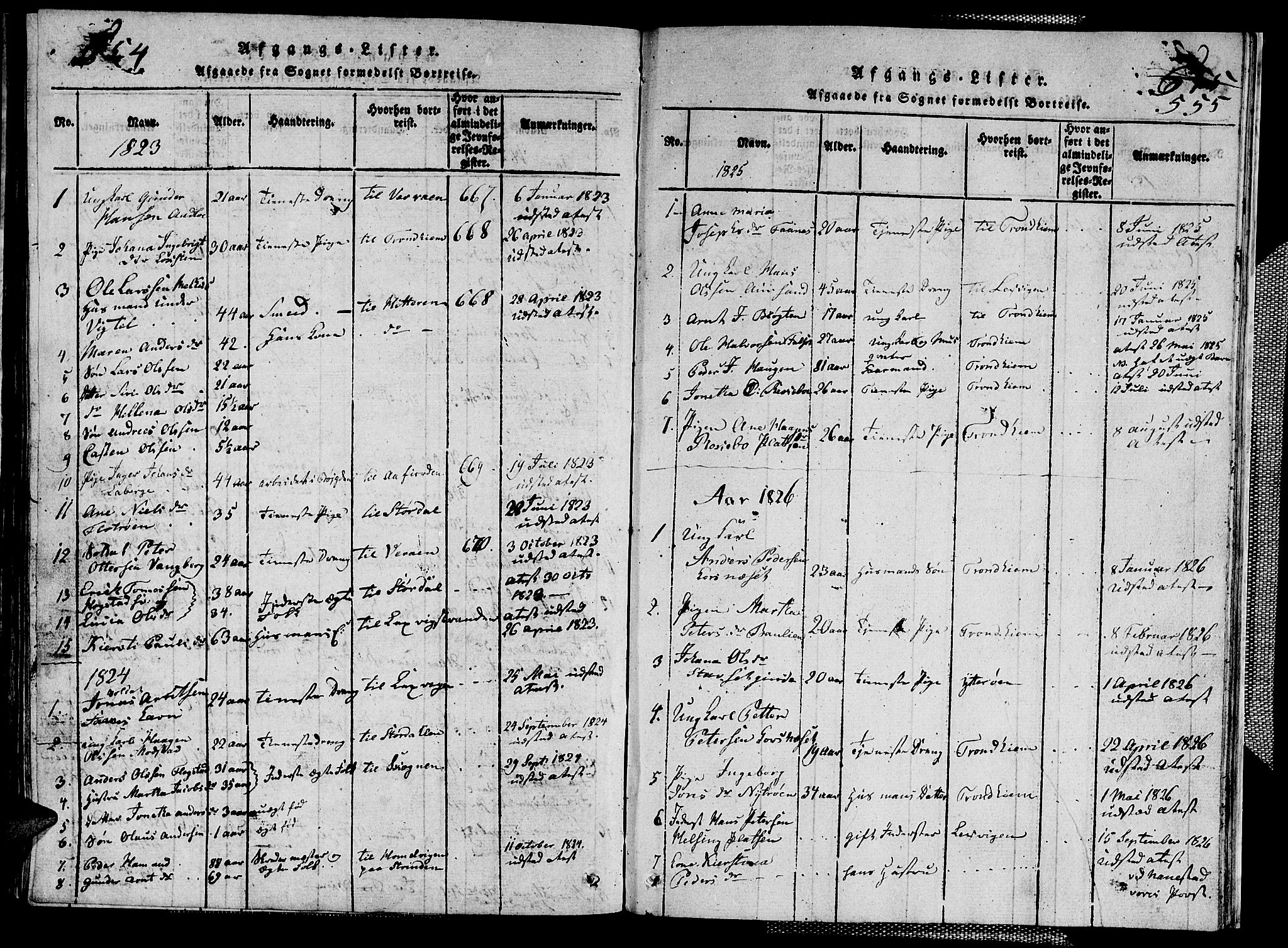Ministerialprotokoller, klokkerbøker og fødselsregistre - Nord-Trøndelag, SAT/A-1458/713/L0124: Parish register (copy) no. 713C01, 1817-1827, p. 554-555