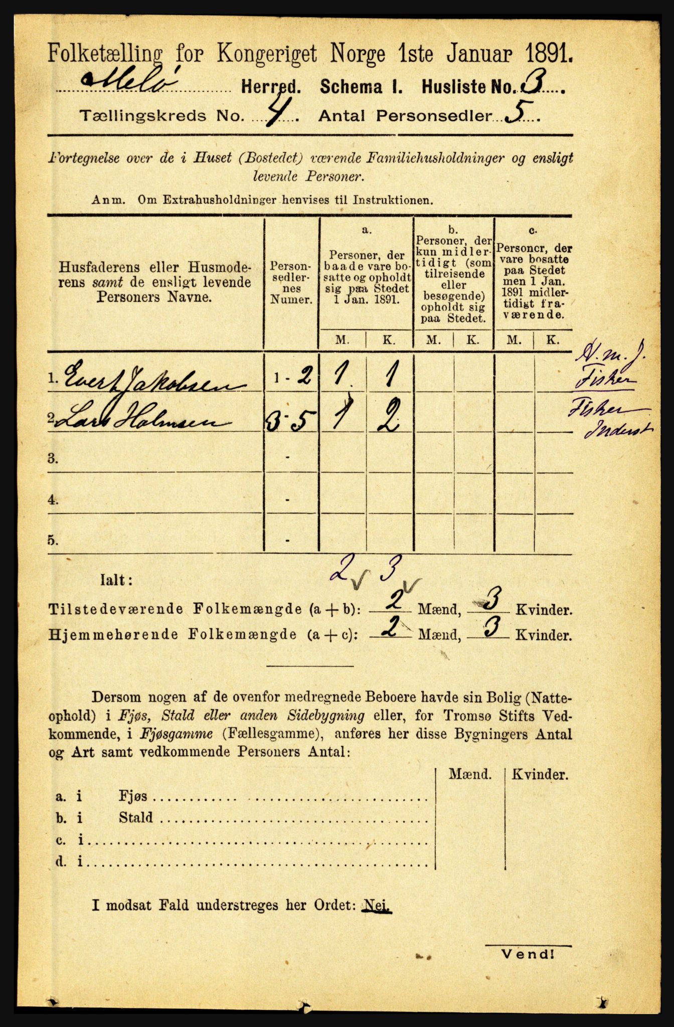 RA, 1891 census for 1837 Meløy, 1891, p. 1420