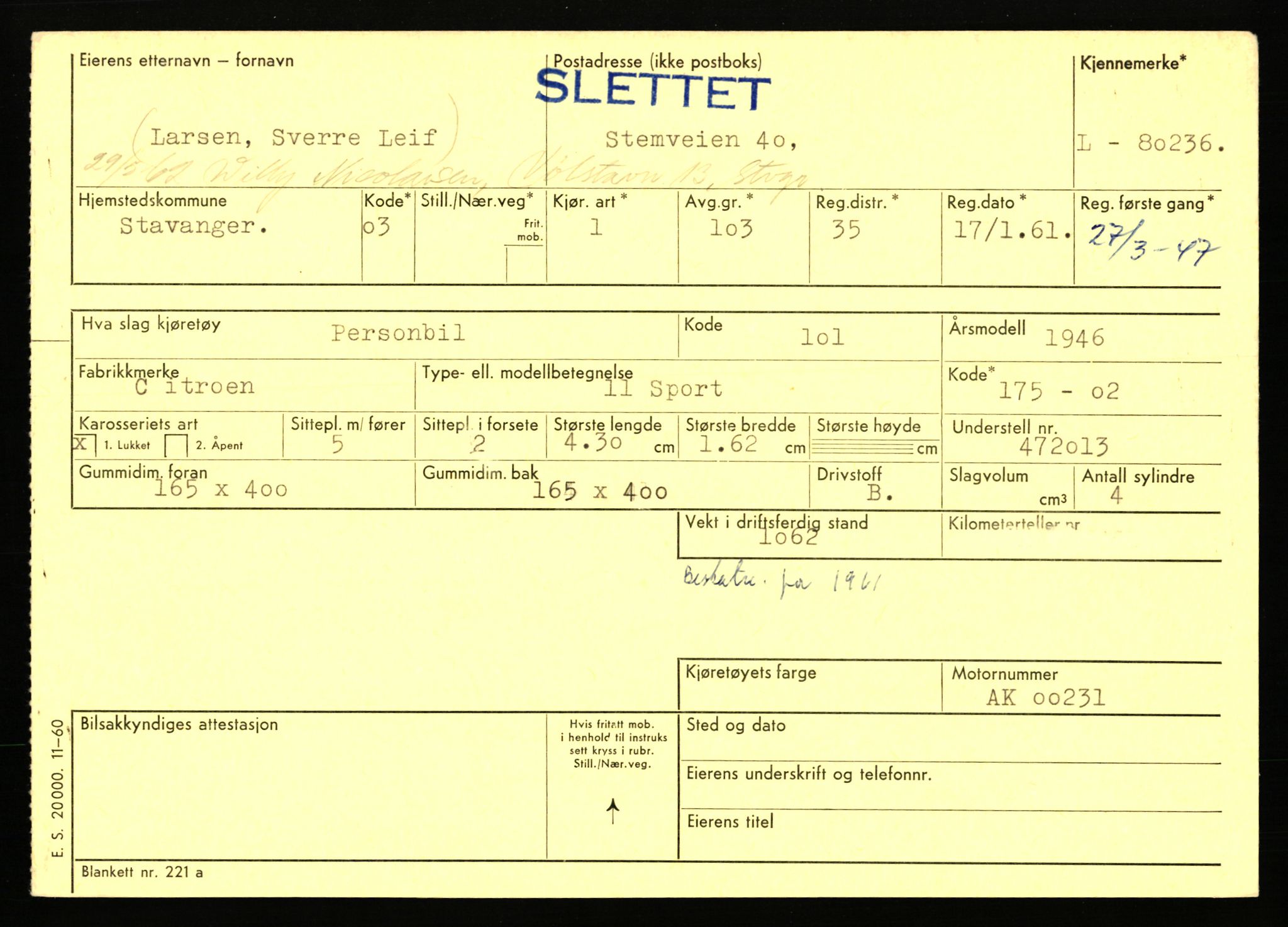 Stavanger trafikkstasjon, AV/SAST-A-101942/0/F/L0070: L-78800 - L-80499, 1930-1971, p. 2100