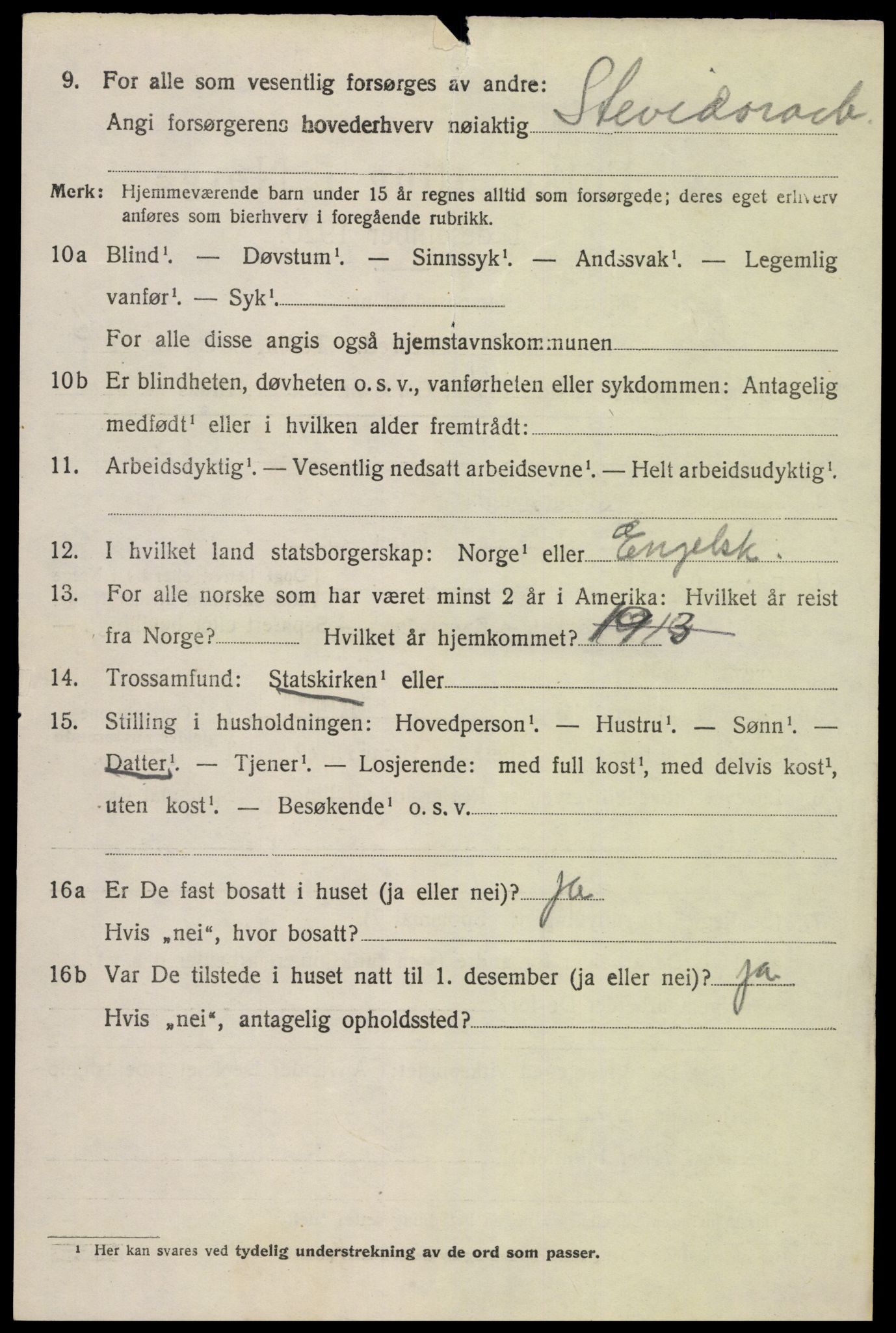 SAK, 1920 census for Øyestad, 1920, p. 9427