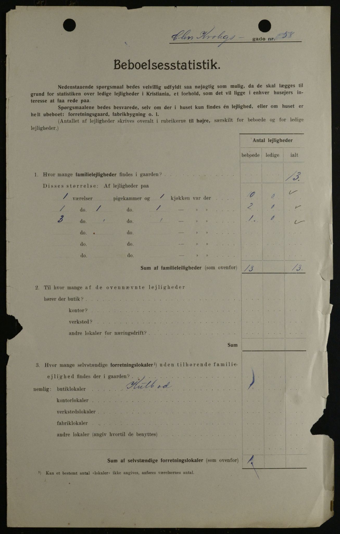 OBA, Municipal Census 1908 for Kristiania, 1908, p. 11604