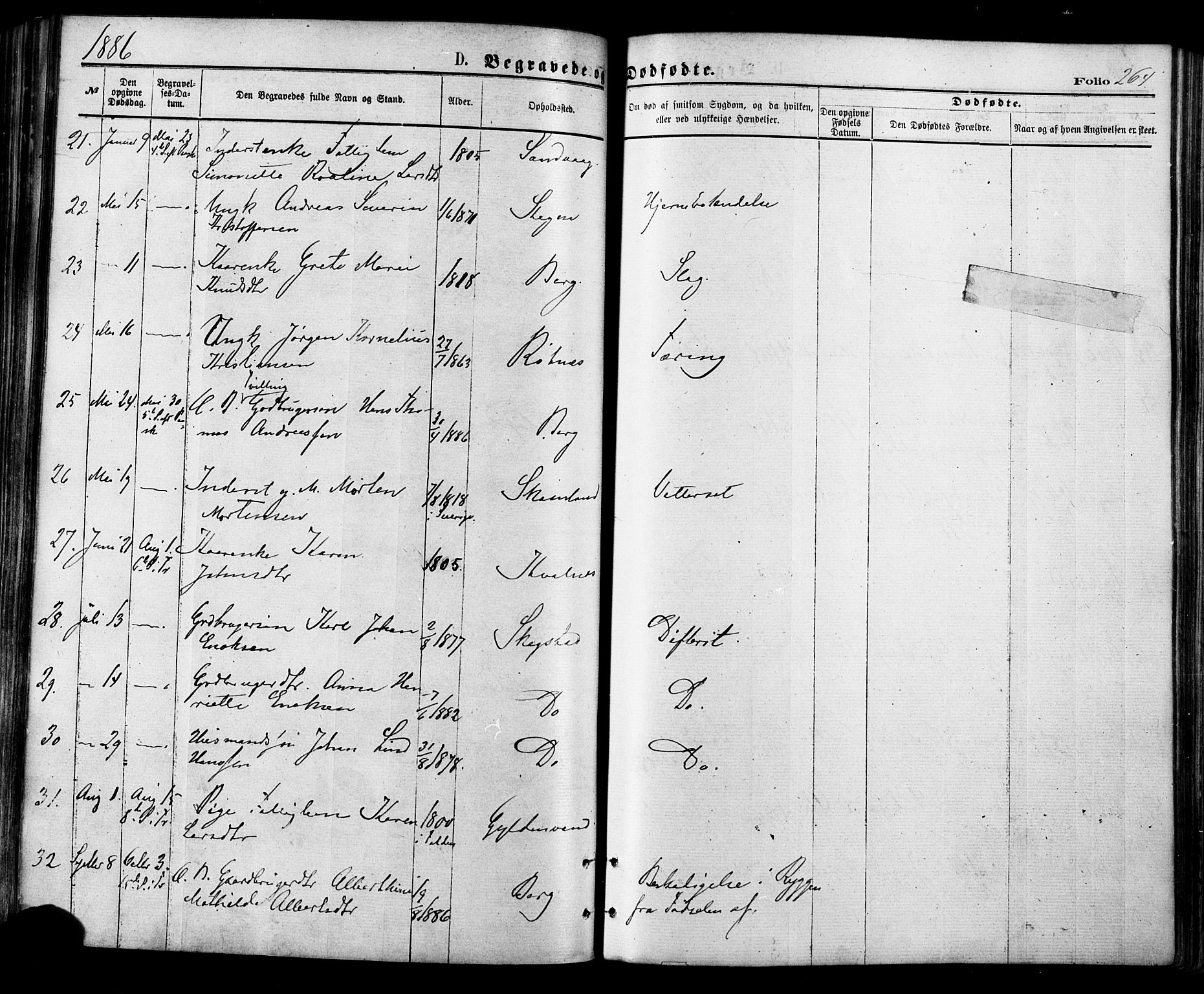 Ministerialprotokoller, klokkerbøker og fødselsregistre - Nordland, SAT/A-1459/855/L0802: Parish register (official) no. 855A10, 1875-1886, p. 264