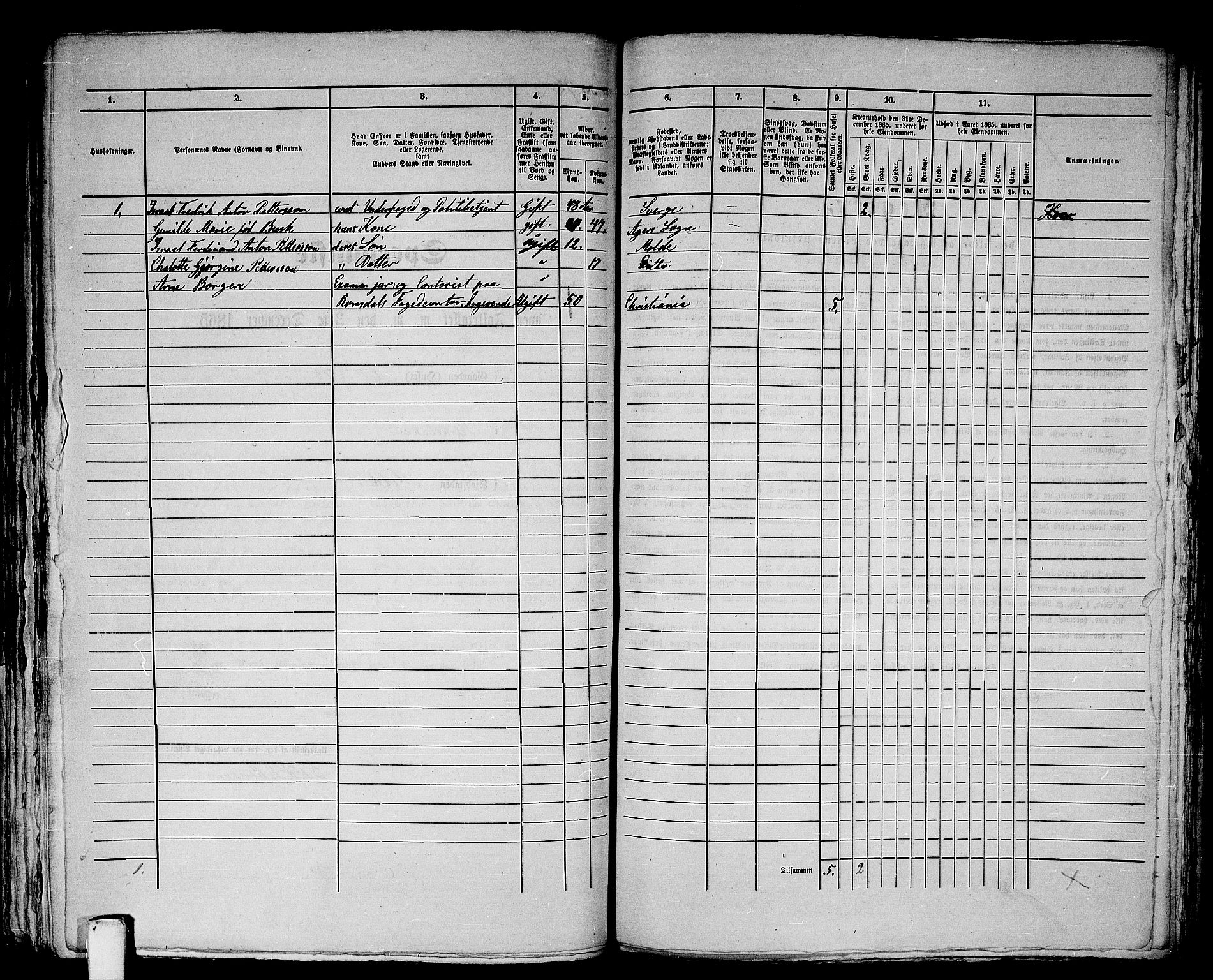 RA, 1865 census for Molde, 1865, p. 203