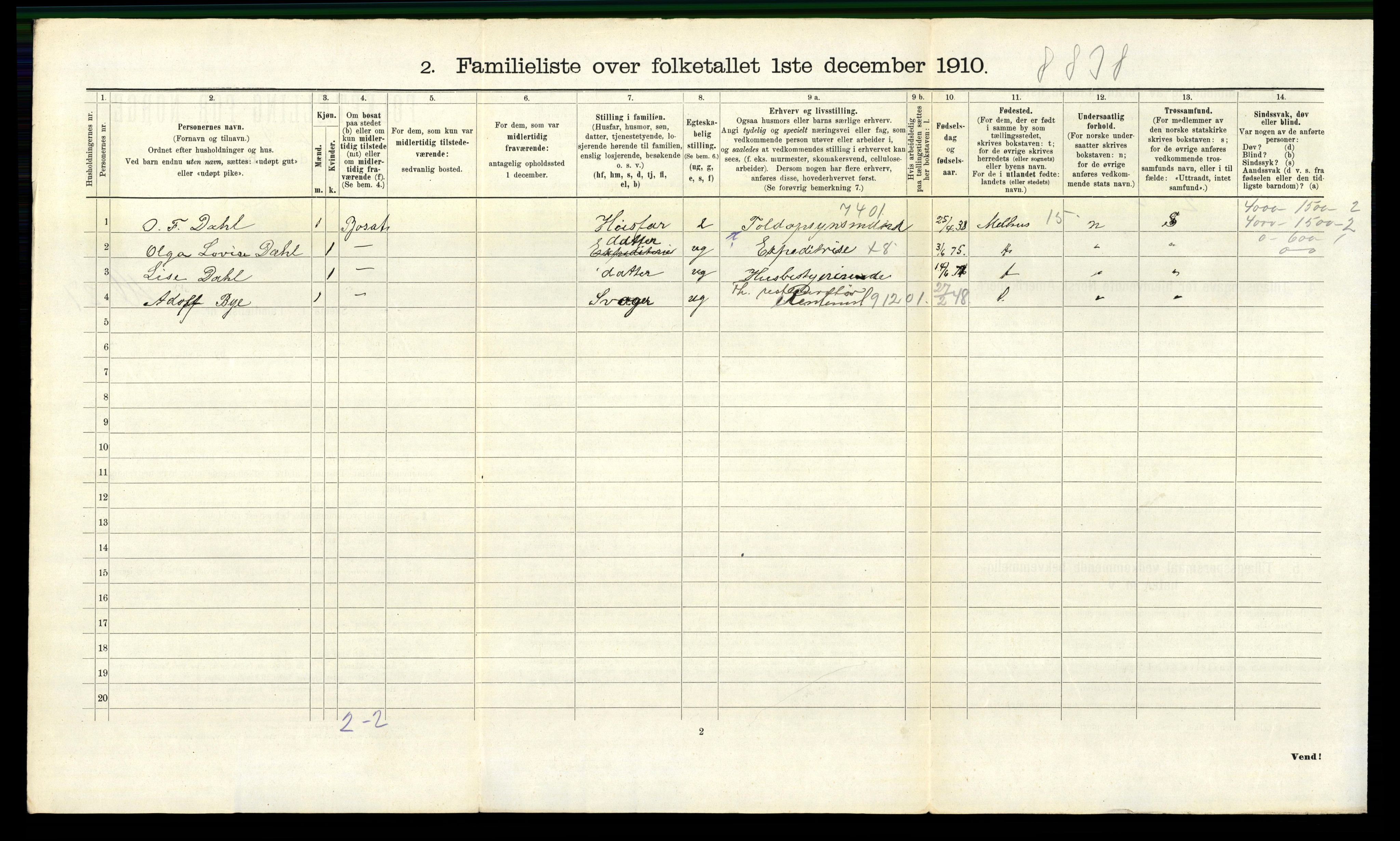 RA, 1910 census for Trondheim, 1910, p. 10702