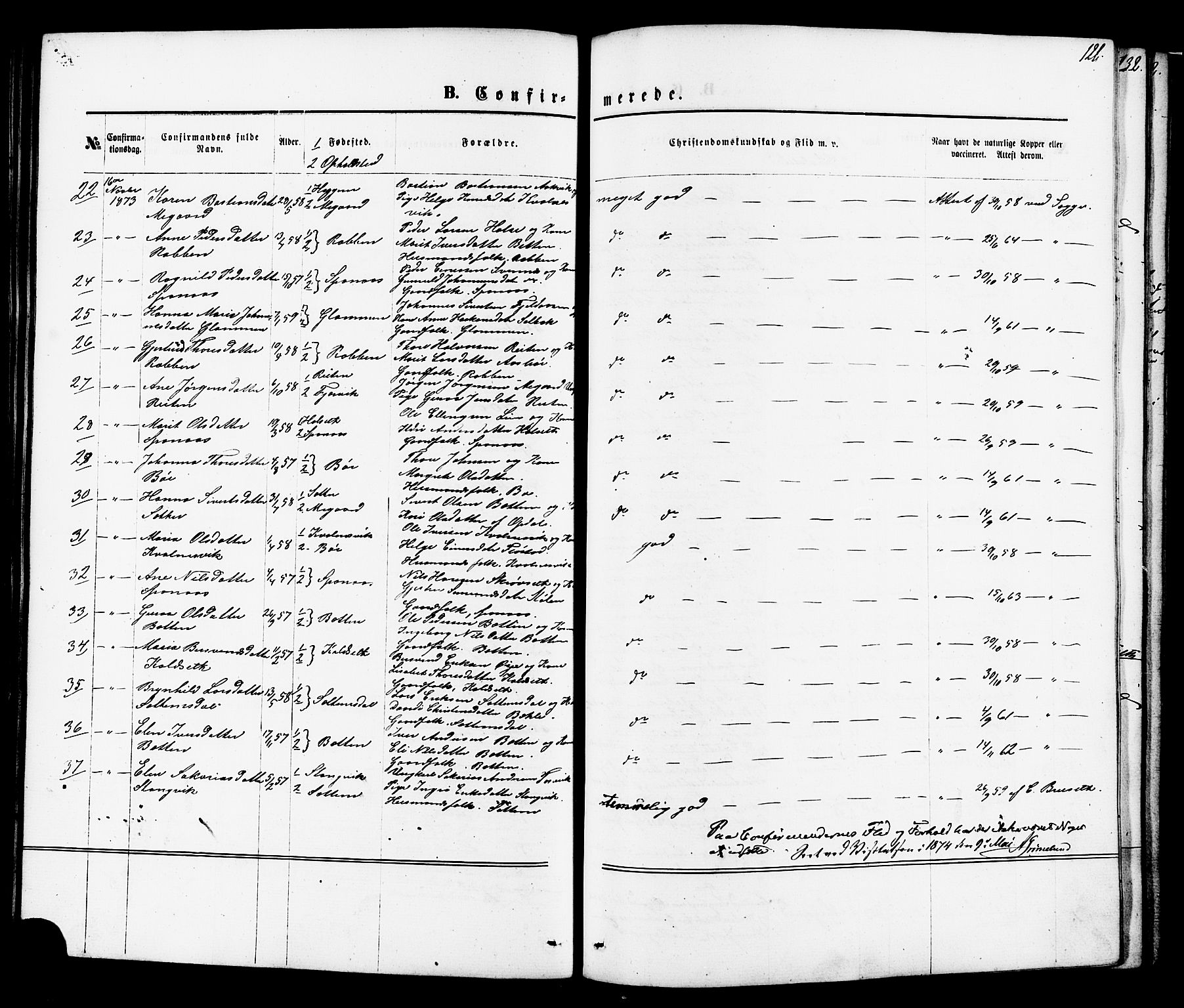 Ministerialprotokoller, klokkerbøker og fødselsregistre - Møre og Romsdal, AV/SAT-A-1454/576/L0884: Parish register (official) no. 576A02, 1865-1879, p. 126