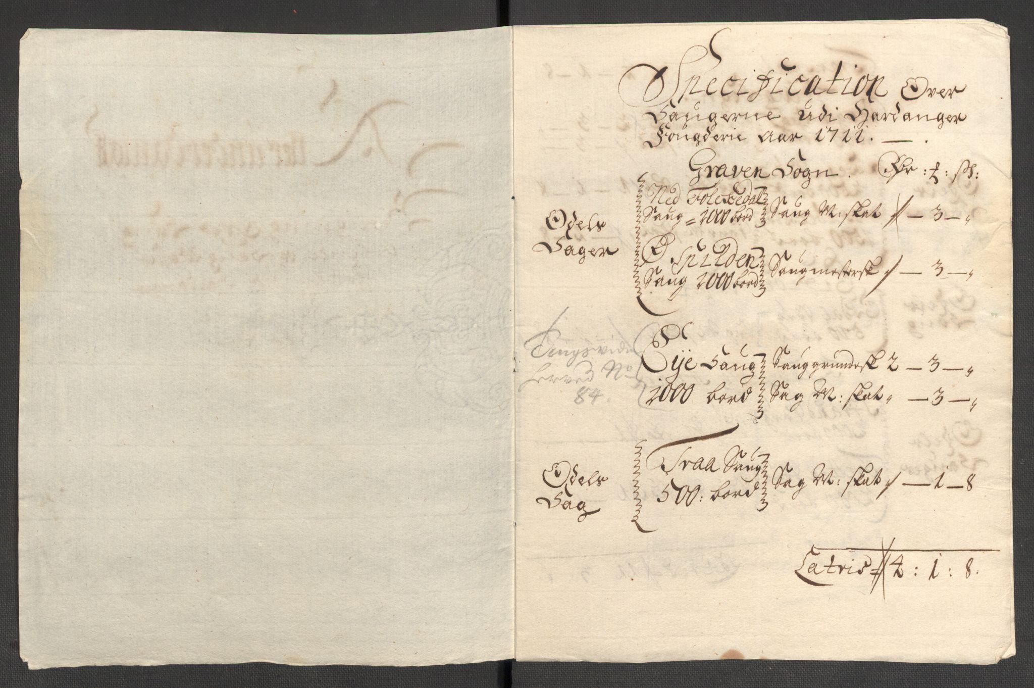 Rentekammeret inntil 1814, Reviderte regnskaper, Fogderegnskap, RA/EA-4092/R48/L2987: Fogderegnskap Sunnhordland og Hardanger, 1711, p. 301