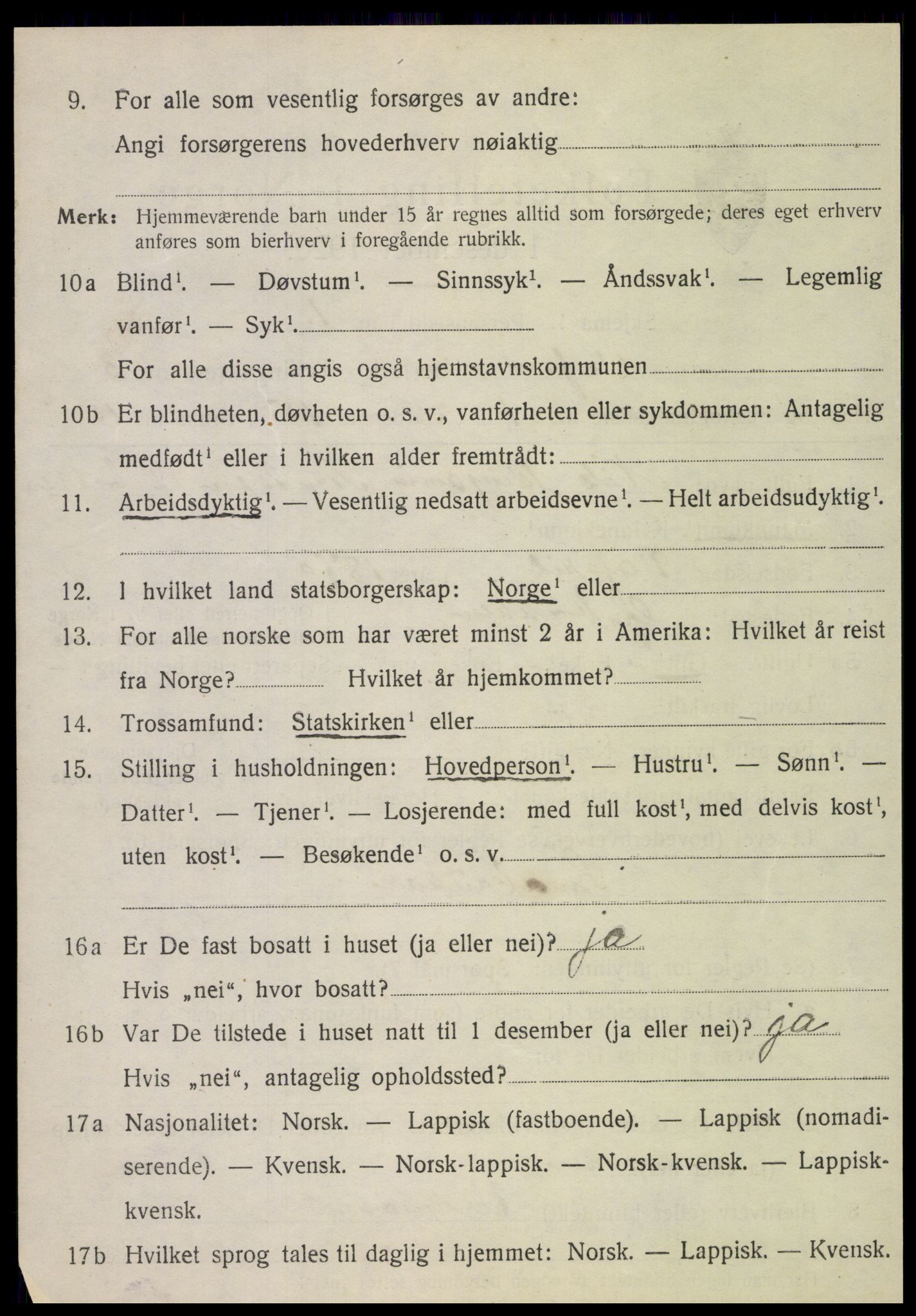 SAT, 1920 census for Vefsn, 1920, p. 2018