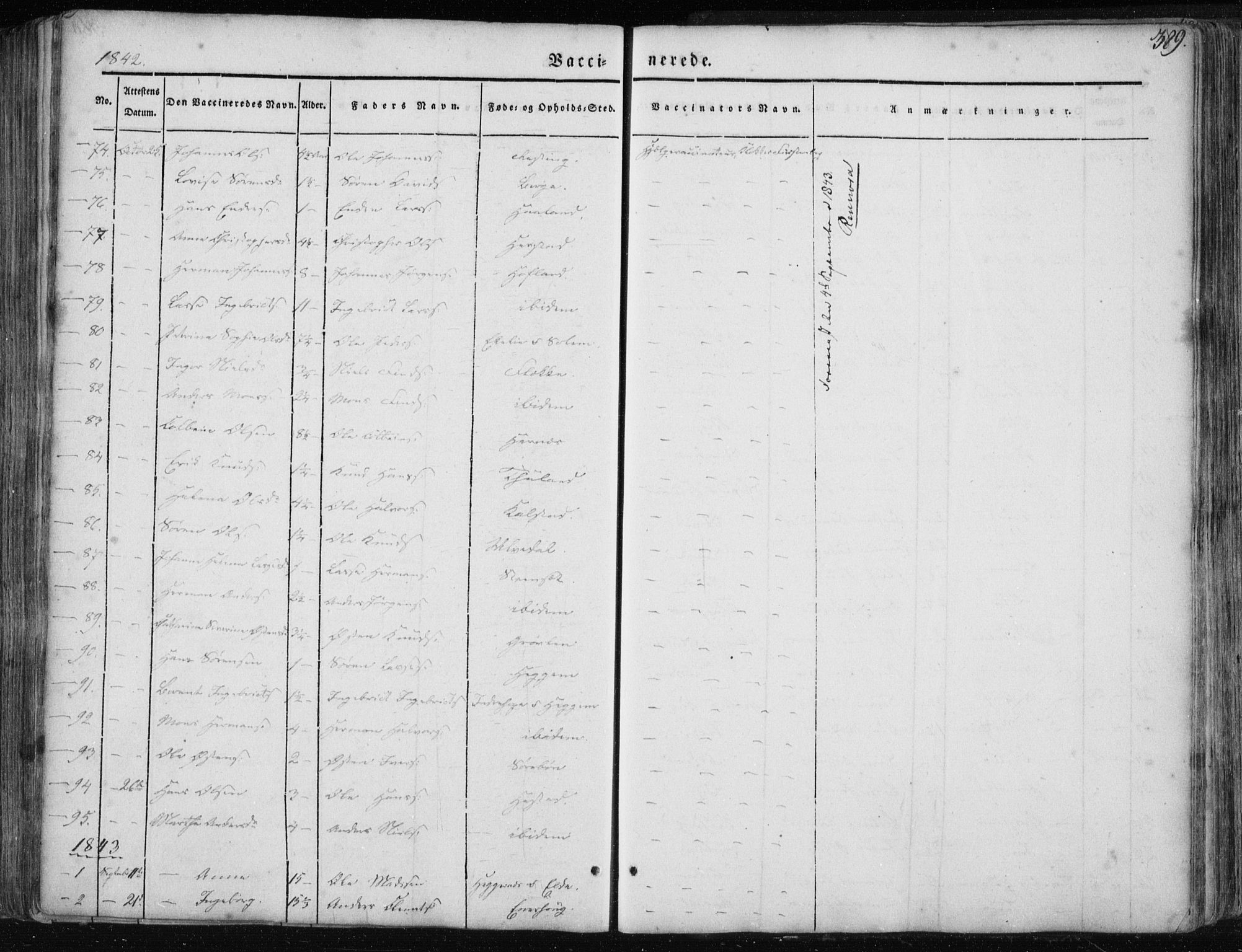 Fjaler sokneprestembete, AV/SAB-A-79801/H/Haa/Haaa/L0006: Parish register (official) no. A 6, 1835-1884, p. 389