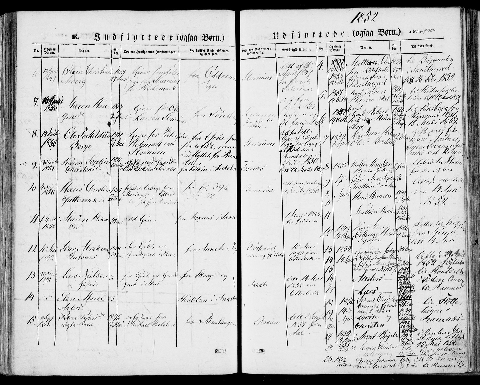 Stokke kirkebøker, AV/SAKO-A-320/F/Fa/L0007: Parish register (official) no. I 7, 1844-1857, p. 401