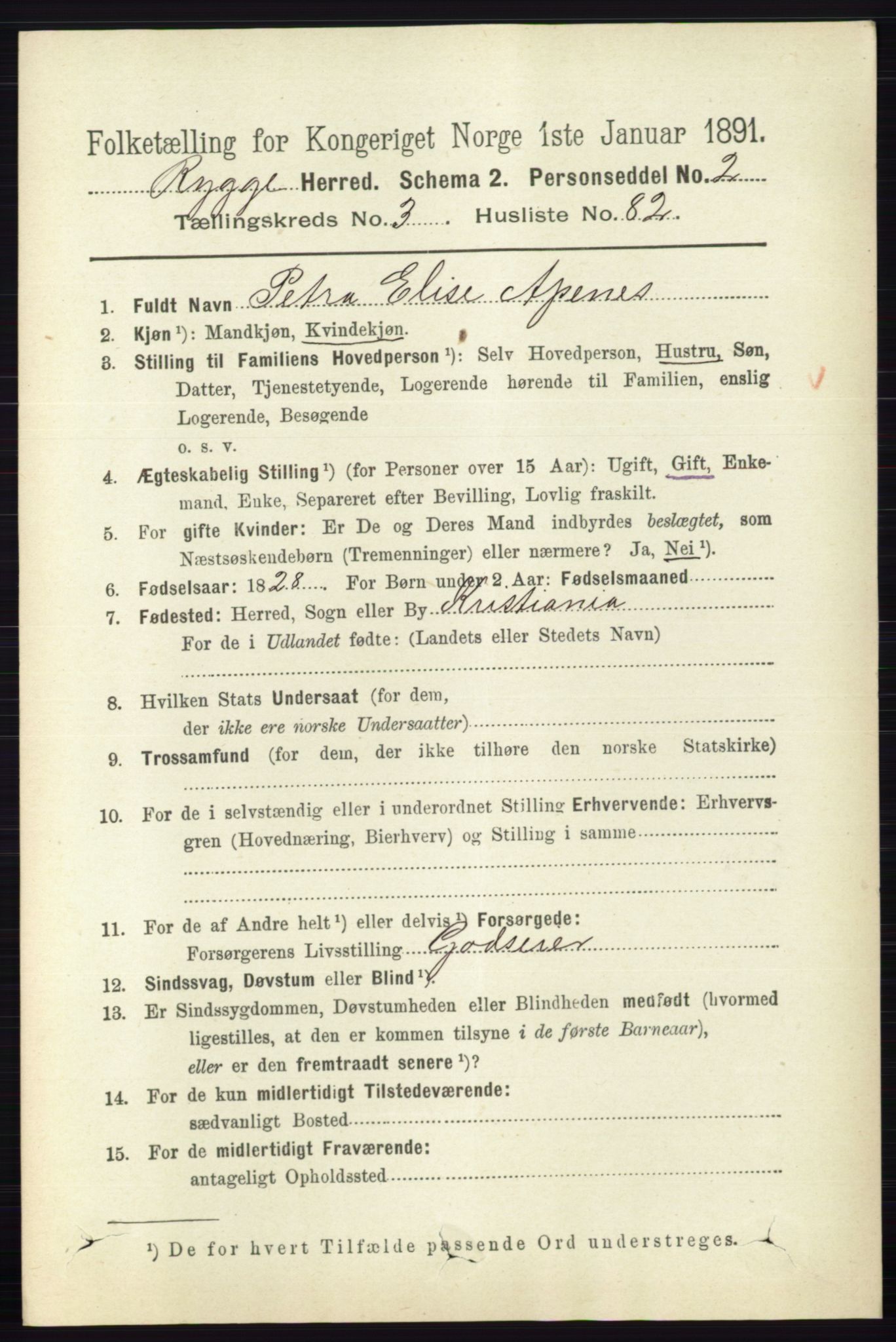 RA, 1891 census for 0136 Rygge, 1891, p. 2148