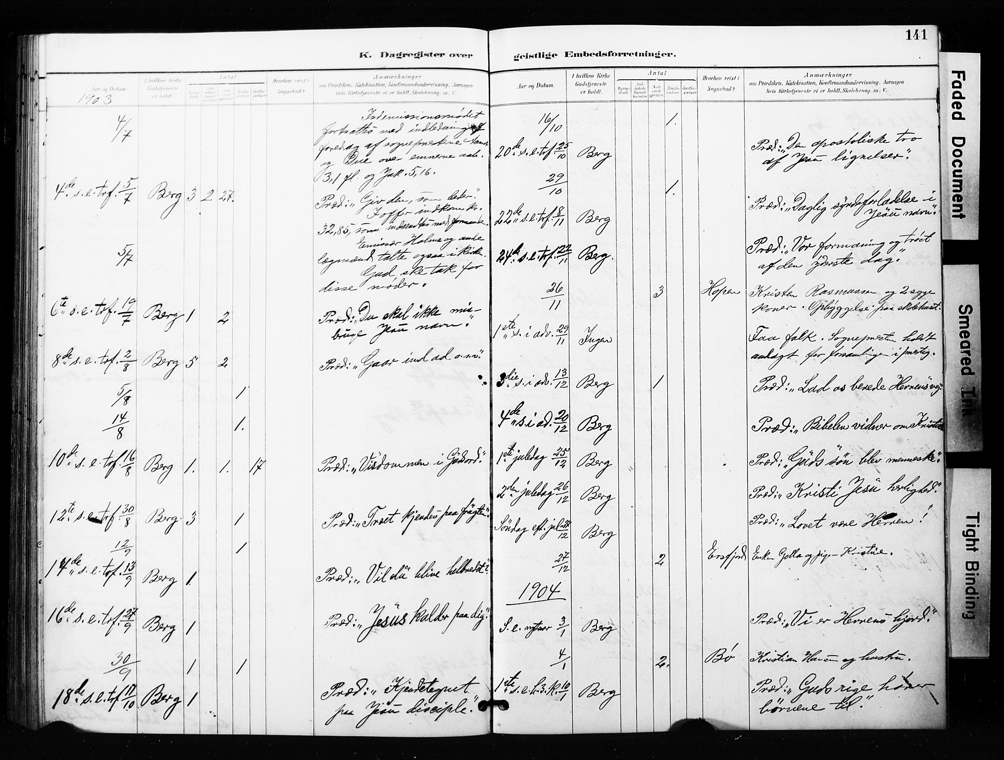 Berg sokneprestkontor, SATØ/S-1318/G/Ga/Gaa/L0005kirke: Parish register (official) no. 5, 1894-1905, p. 141