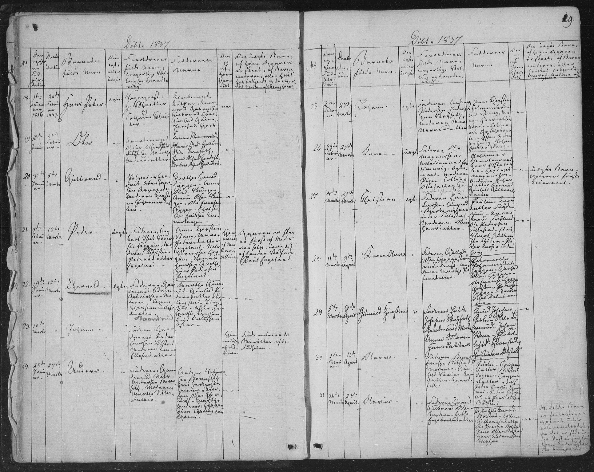 Røyken kirkebøker, SAKO/A-241/F/Fa/L0005: Parish register (official) no. 5, 1833-1856, p. 19