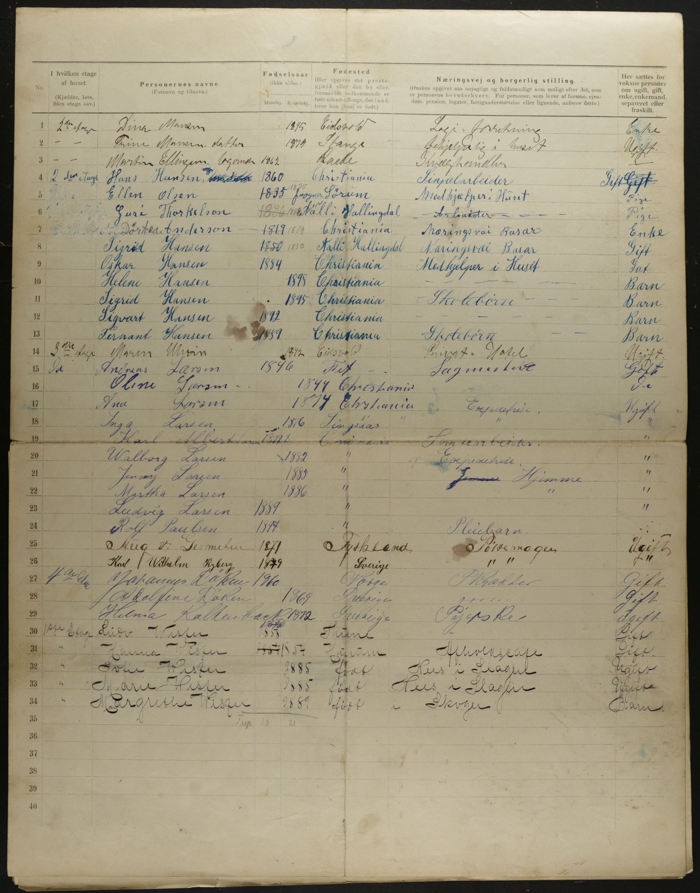 OBA, Municipal Census 1901 for Kristiania, 1901, p. 8551