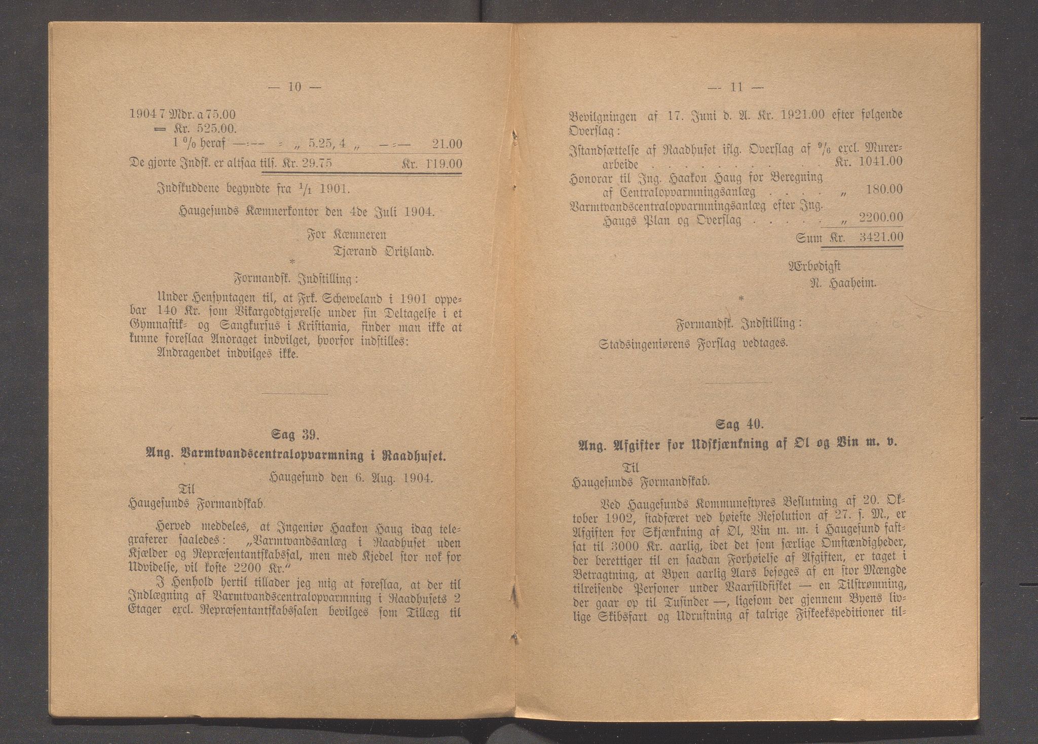 Haugesund kommune - Formannskapet og Bystyret, IKAR/A-740/A/Abb/L0001: Bystyreforhandlinger, 1889-1907, p. 516