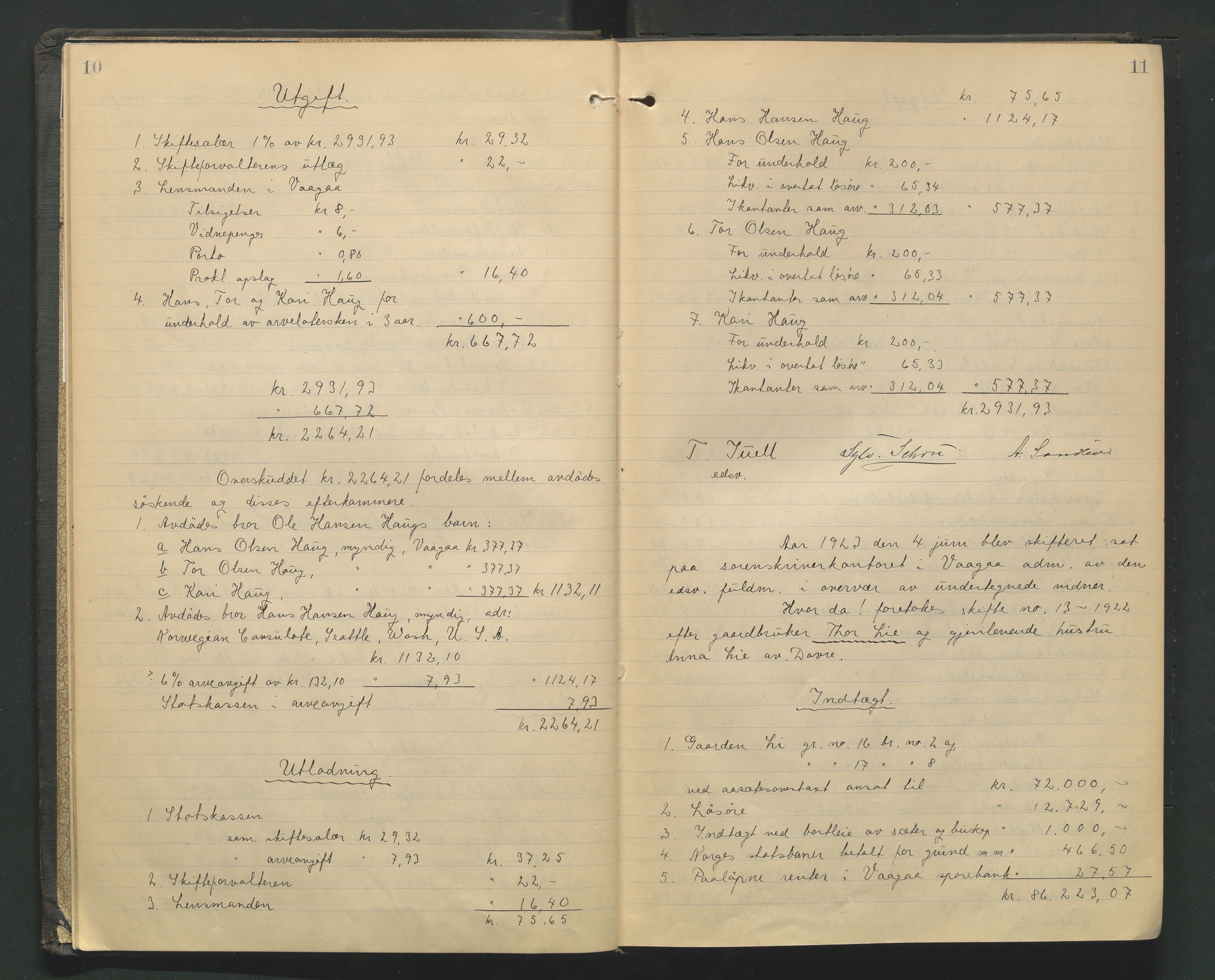 Nord-Gudbrandsdal tingrett, AV/SAH-TING-002/J/Jd/L0006: Skifteutlodningsprotokoll, 1923-1928, p. 10-11