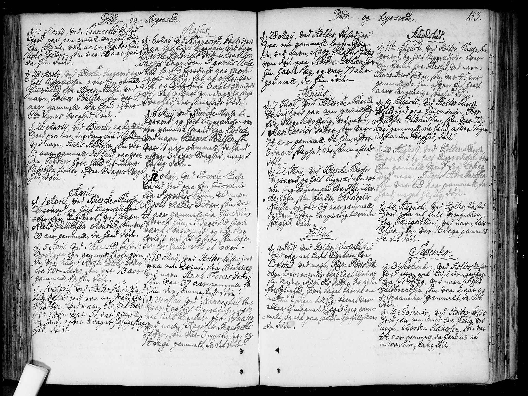 Nannestad prestekontor Kirkebøker, SAO/A-10414a/F/Fa/L0006: Parish register (official) no. I 6, 1739-1754, p. 153