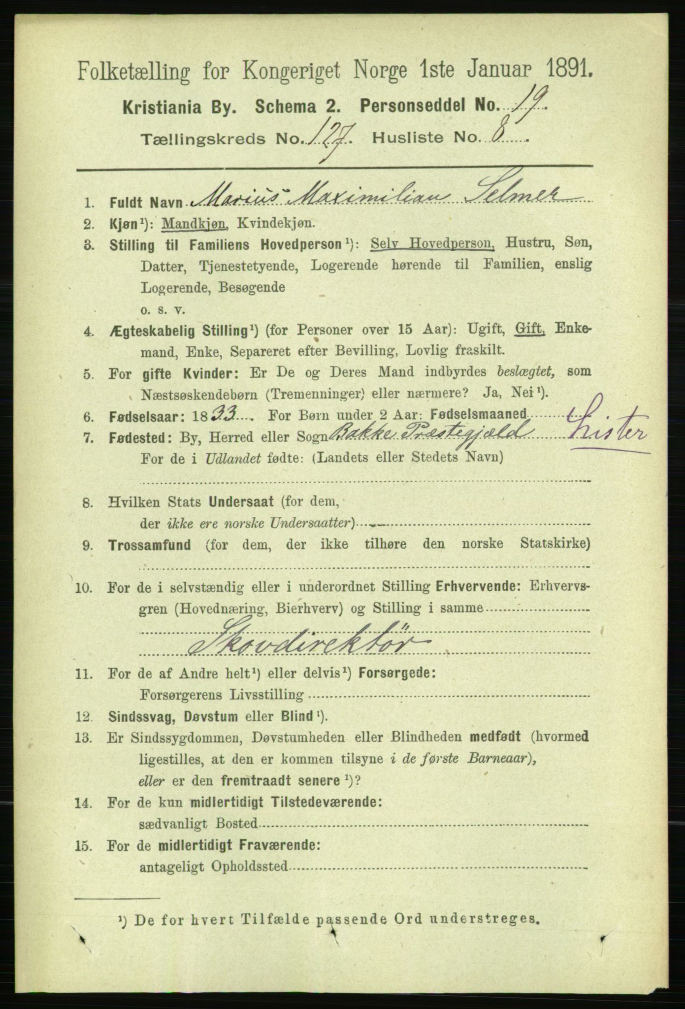 RA, 1891 census for 0301 Kristiania, 1891, p. 68119